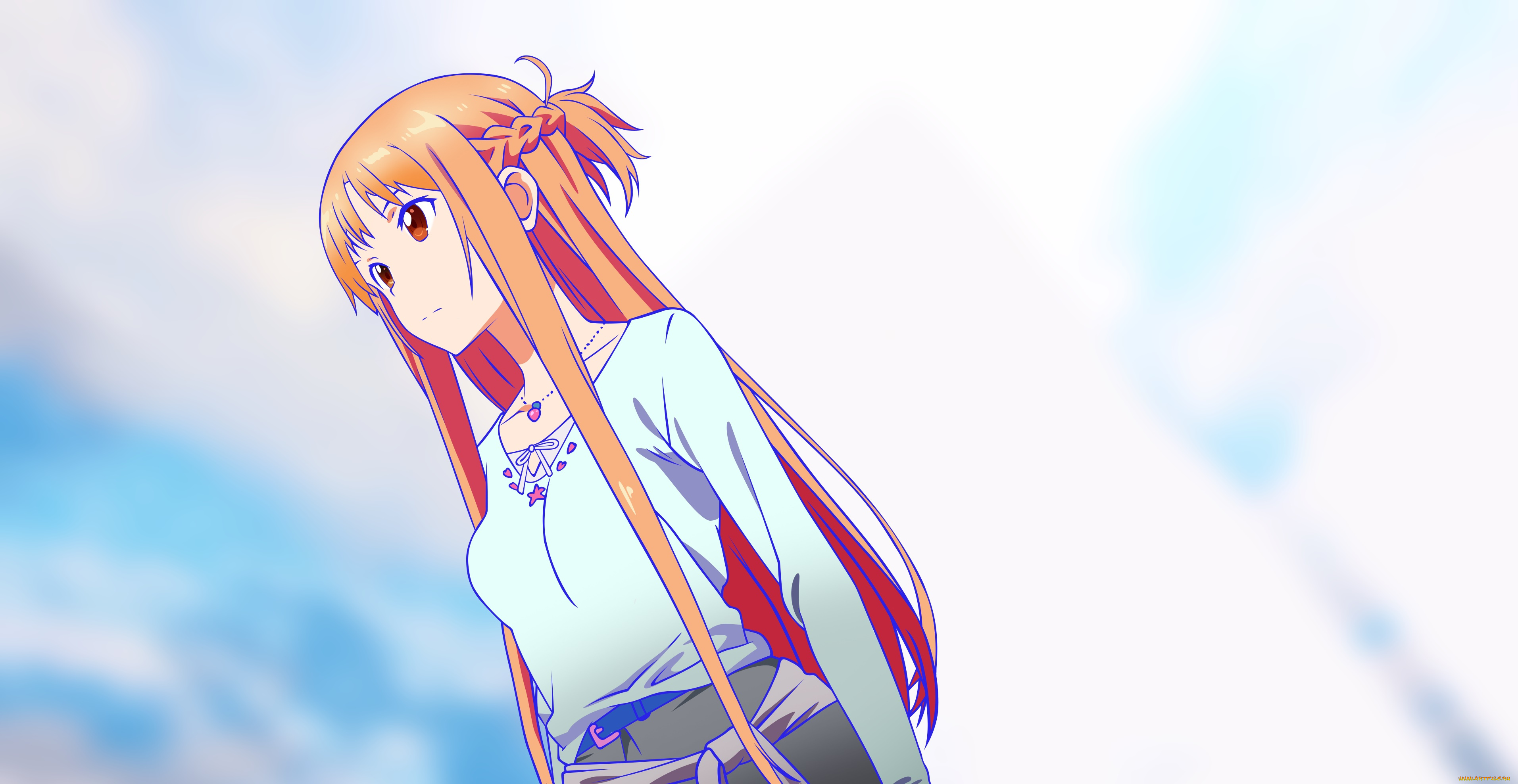 аниме, sword, art, online, фон, взгляд, девушка