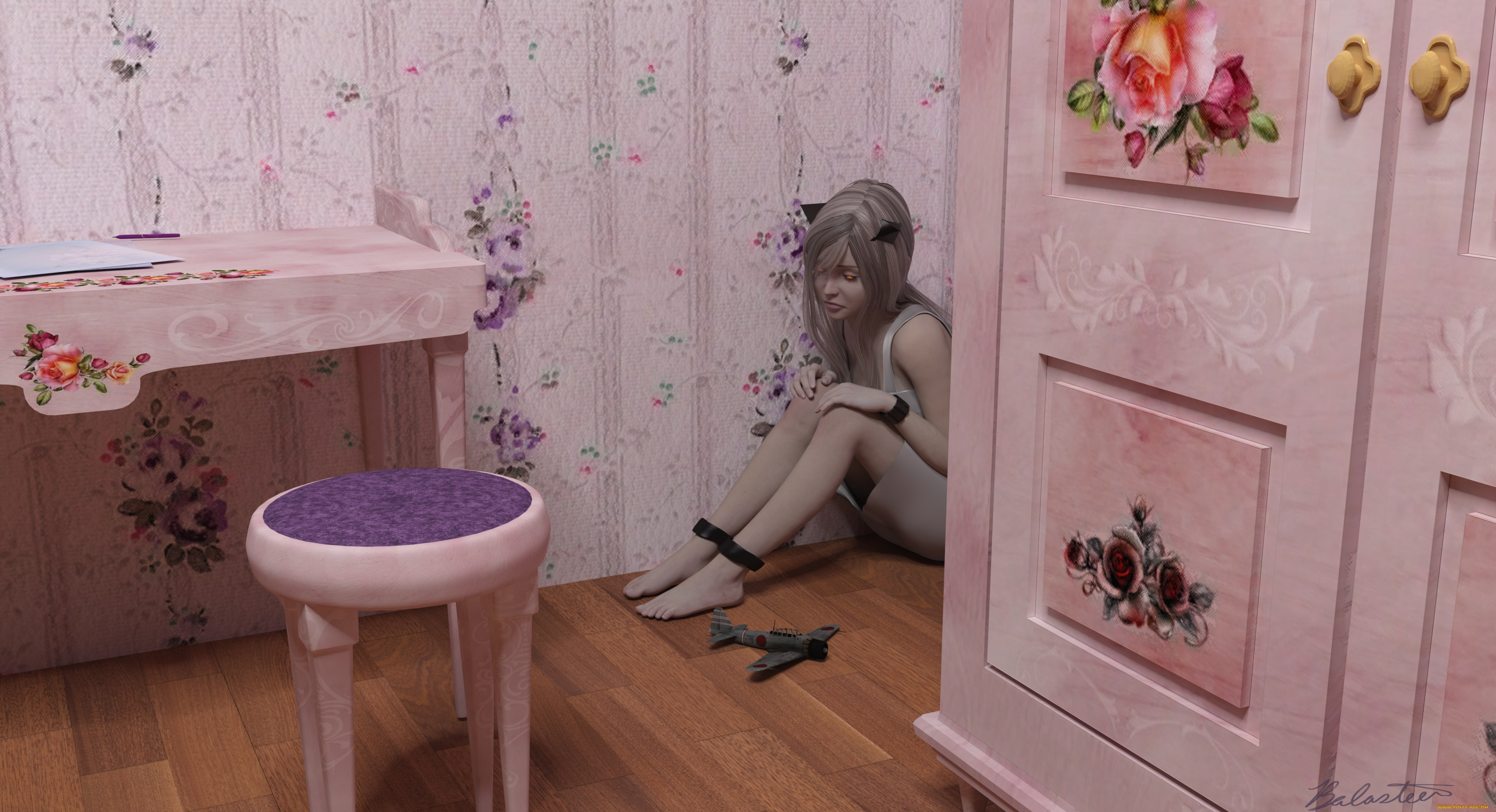 3д, графика, существа, , creatures, фон, взгляд, девушка