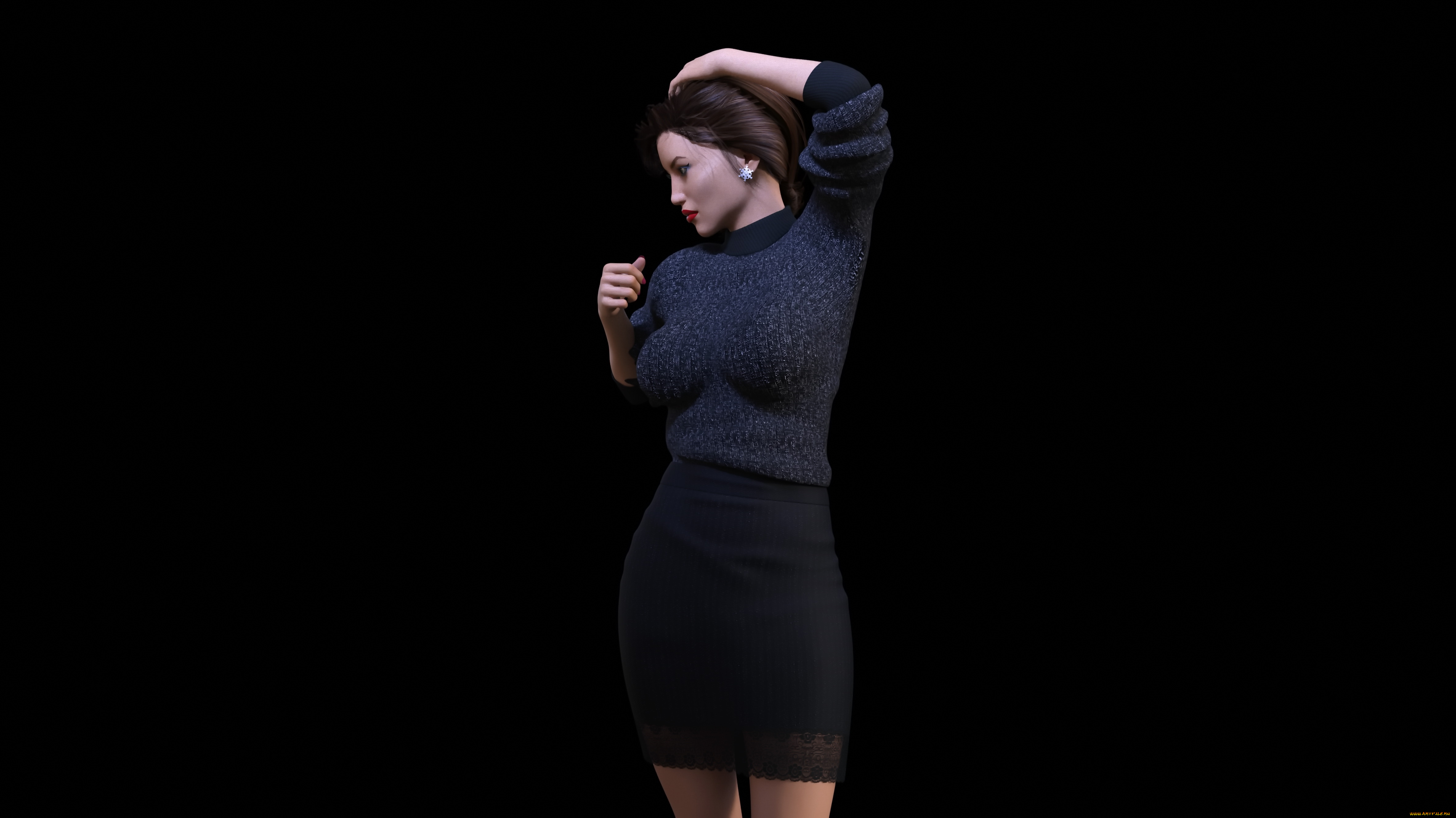 3д, графика, люди, , people, взгляд, девушка, фон