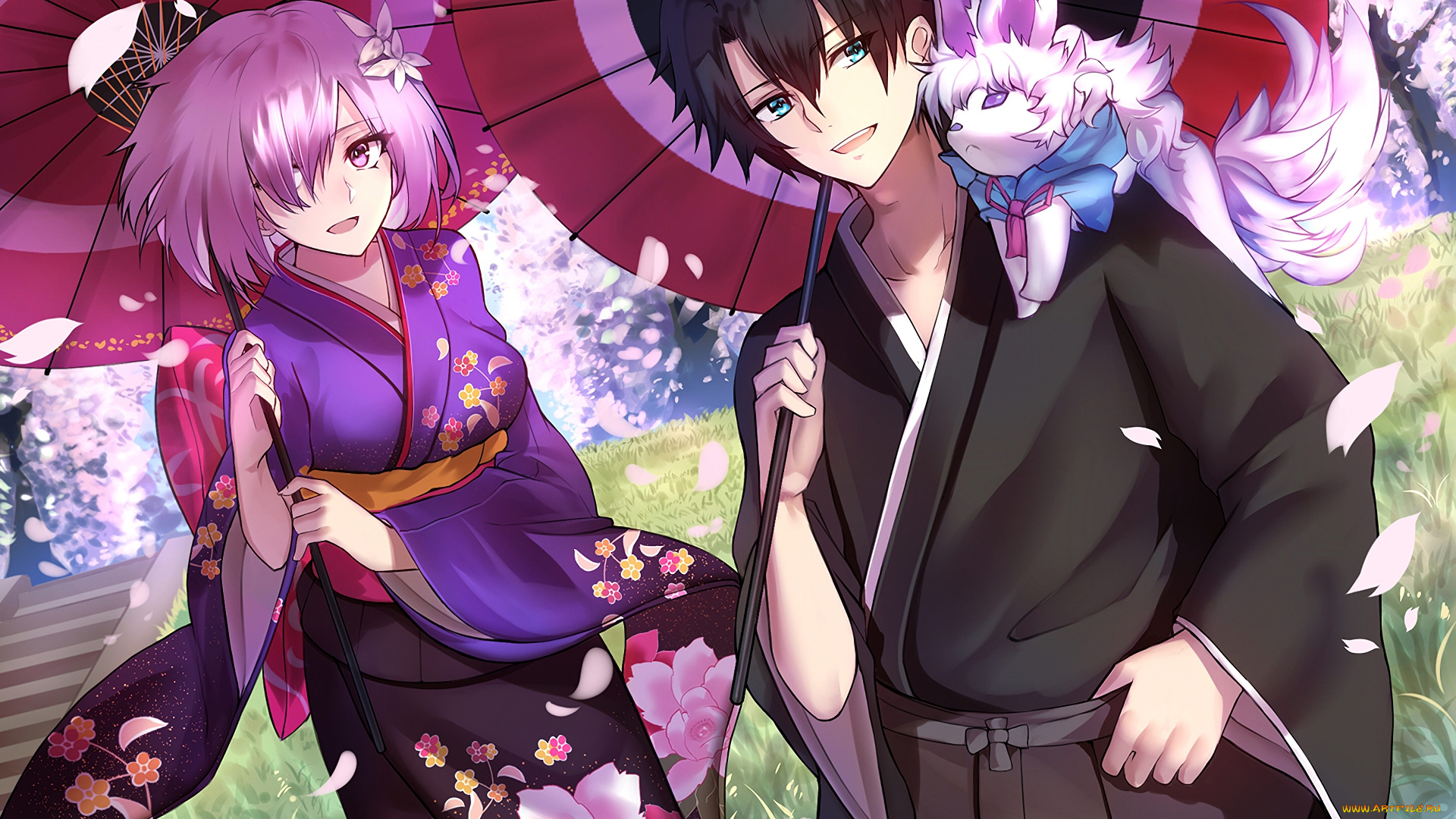 аниме, fate, stay, night, двое