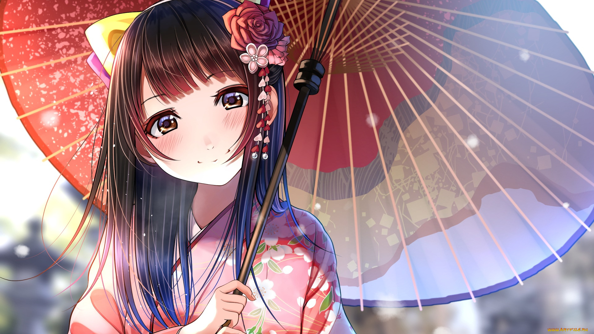 аниме, unknown, , другое, , девушка, фон, взгляд