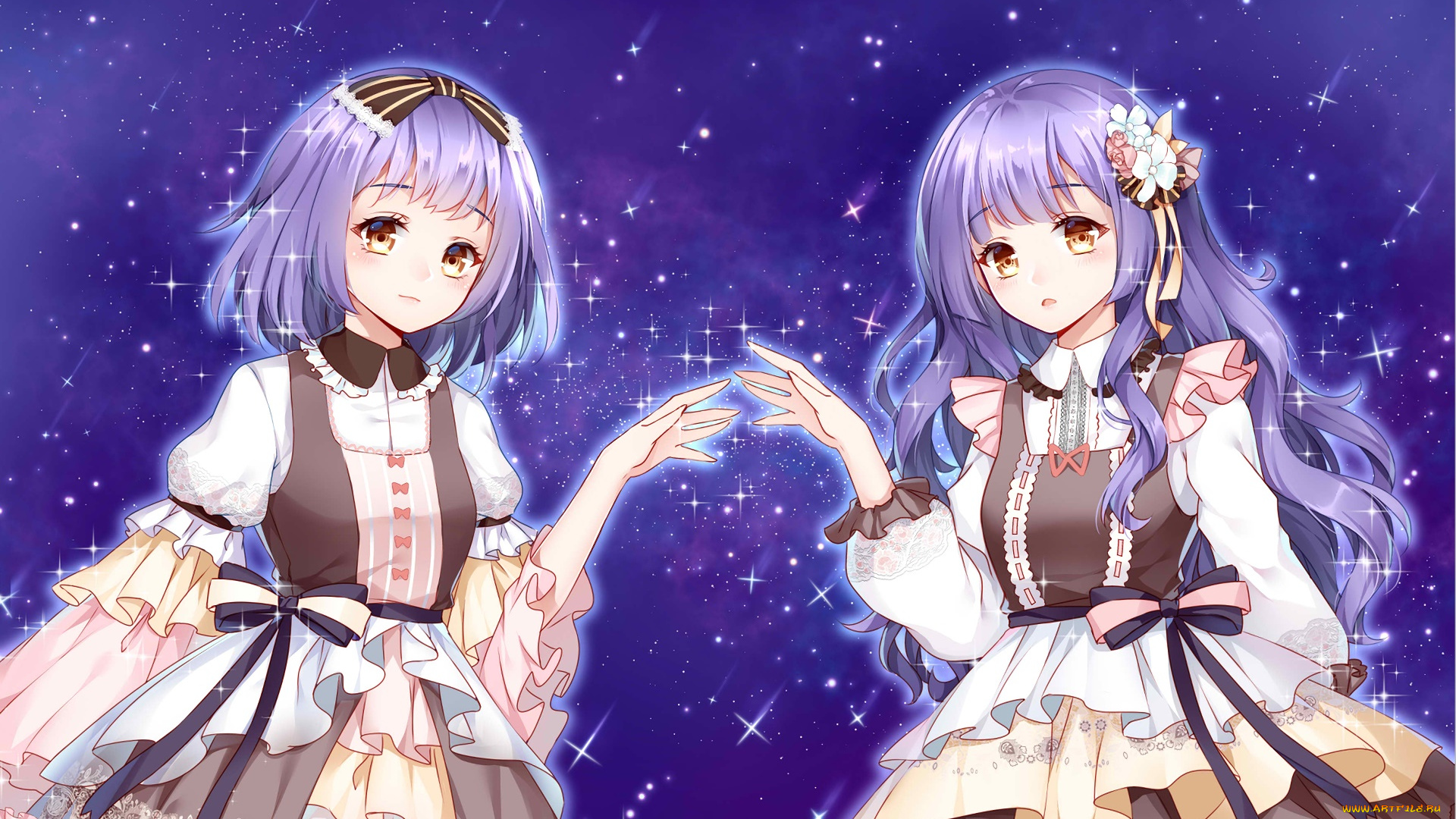 аниме, unknown, , другое, , девушки, фон, взгляд