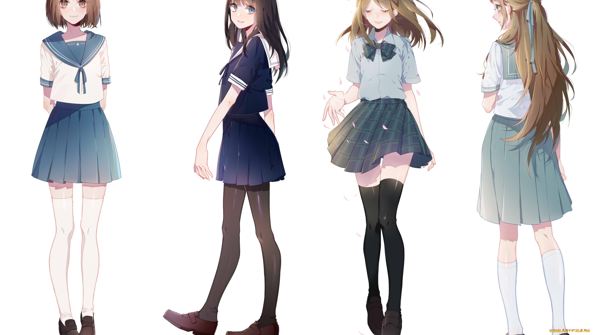 аниме, unknown, , другое, , девушки, фон, взгляд