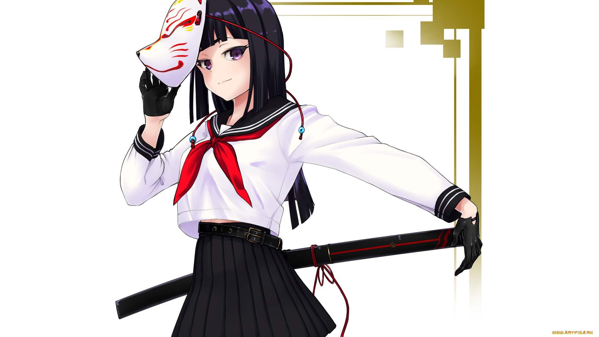 аниме, unknown, , другое, , взгляд, девушка, фон