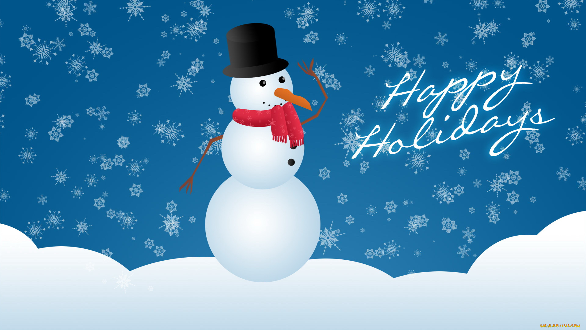 праздничные, векторная, графика, , новый, год, снег, снежинки, снеговик