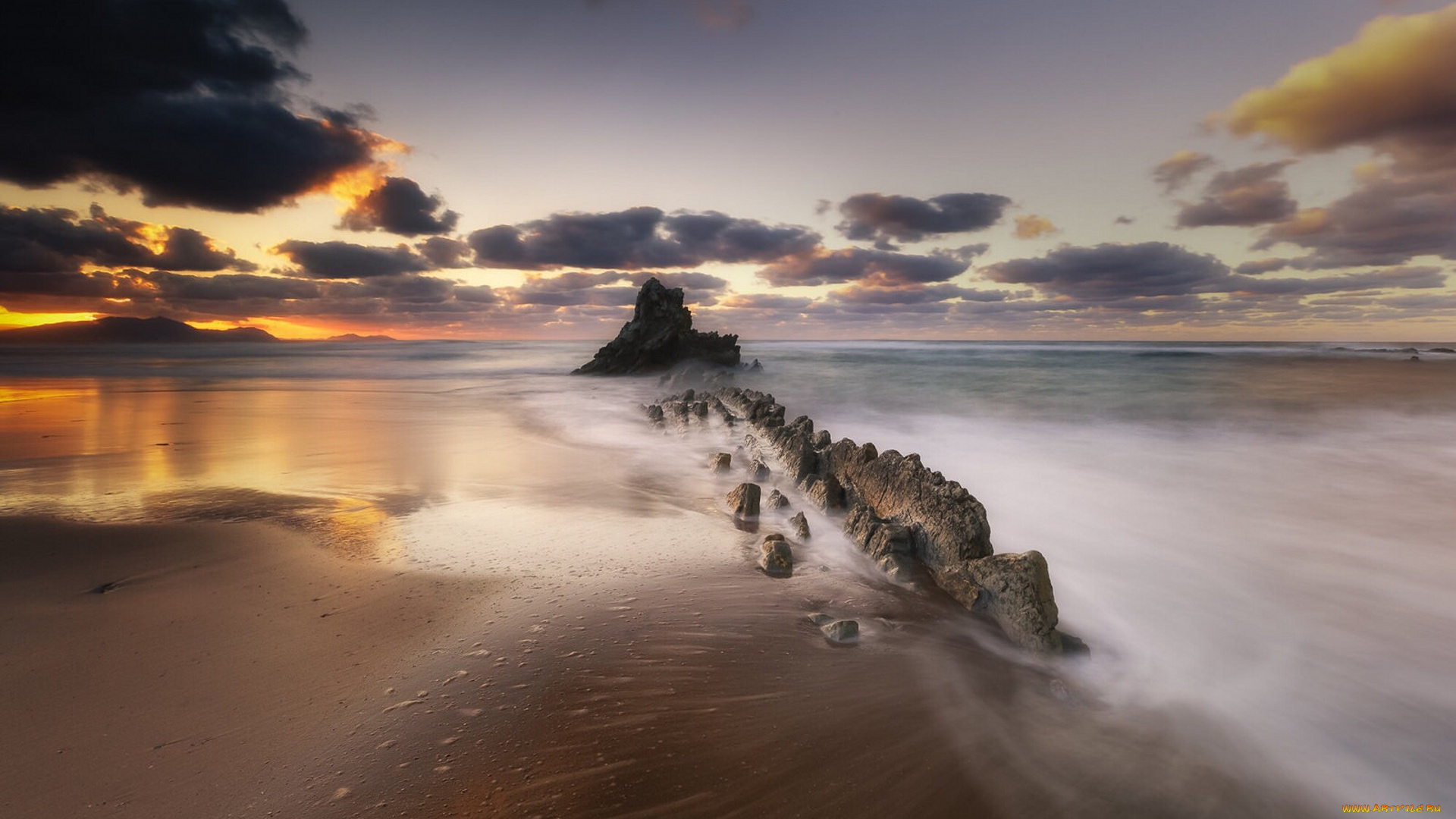 природа, побережье, простор