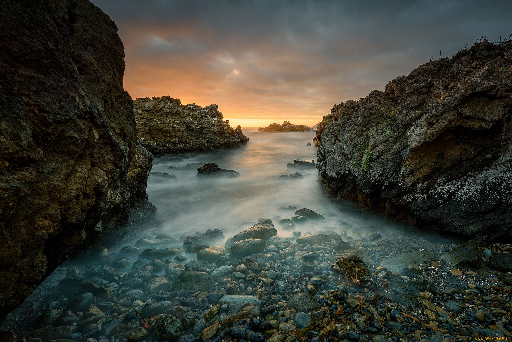 природа, побережье, простор