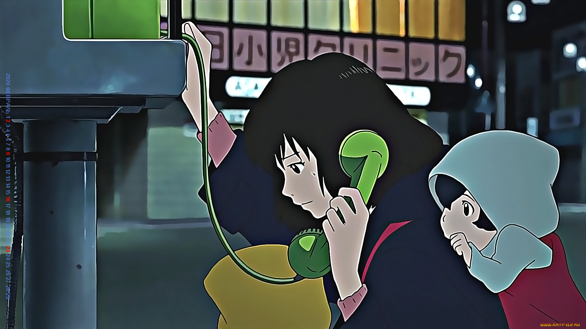 календари, аниме, ребенок, calendar, телефон, 2020, женщина, капюшон