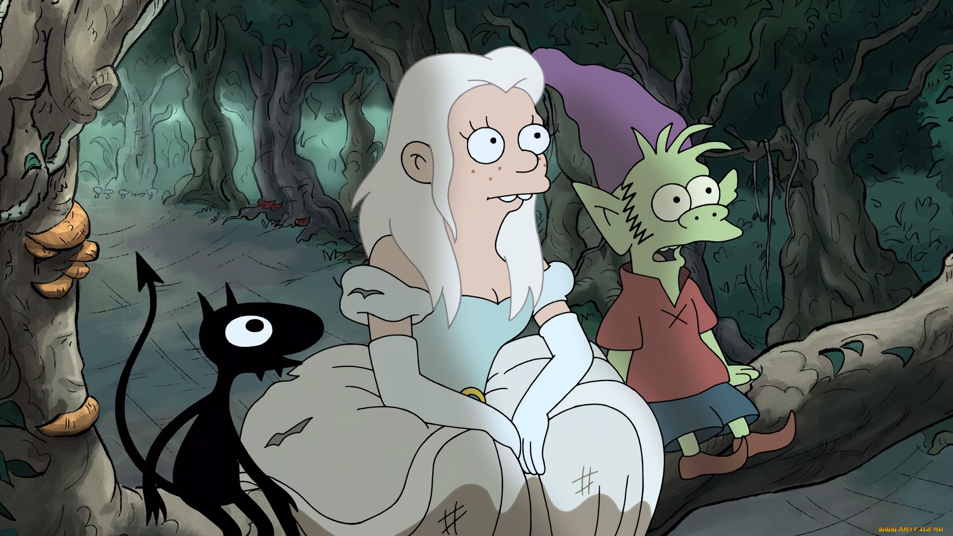 мультфильмы, disenchantment, bean, elfo, luci, разочарование