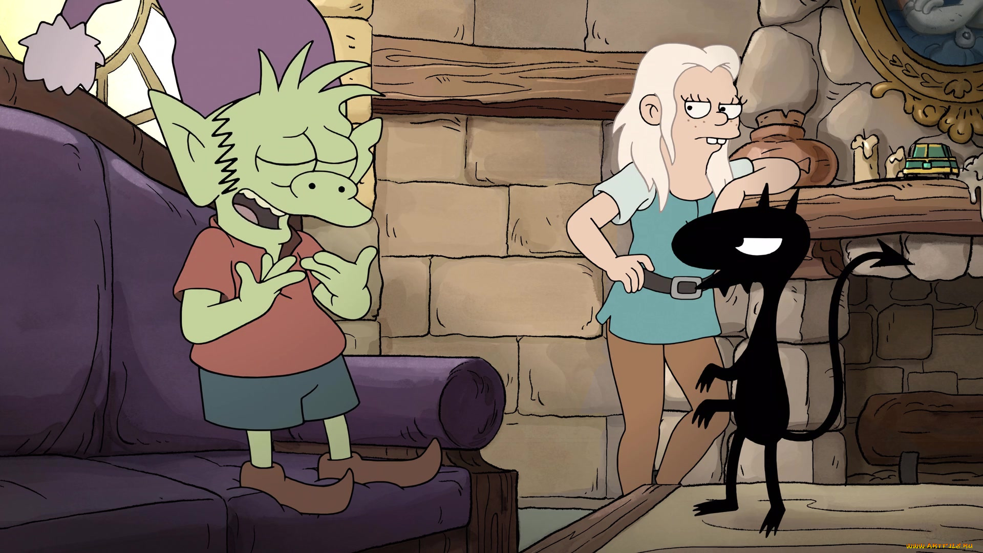 мультфильмы, disenchantment, luci, bean, elfo, разочарование