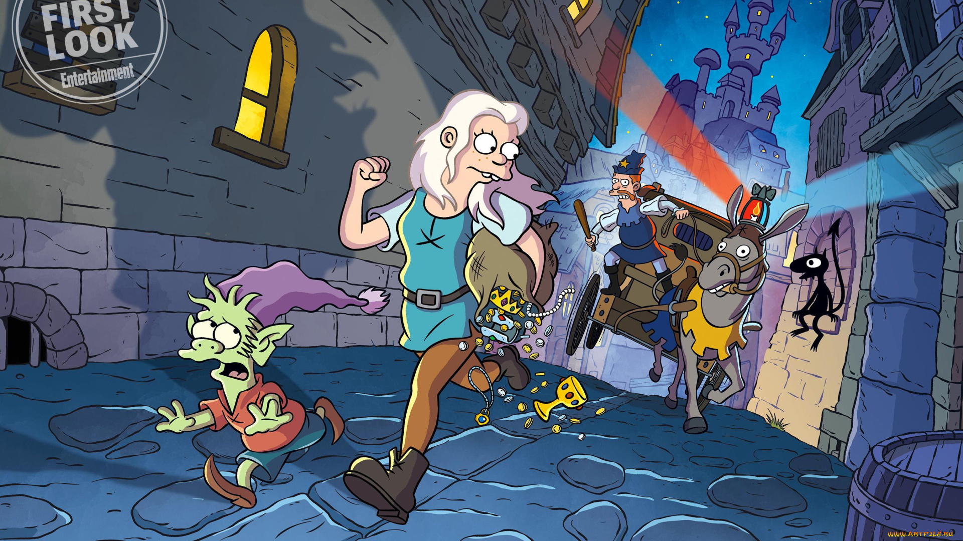 мультфильмы, disenchantment, luci, elfo, bean, разочарование