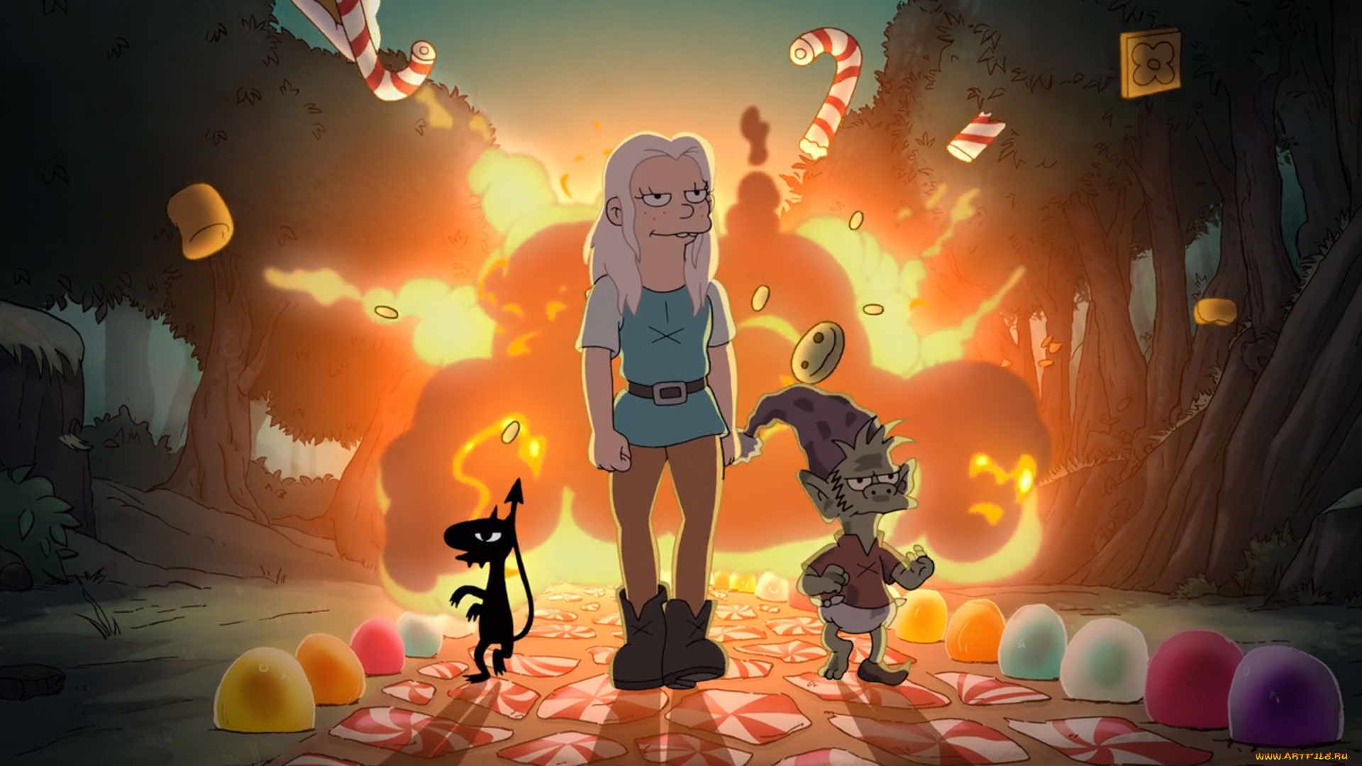 мультфильмы, disenchantment, разочарование, luci, elfo, bean