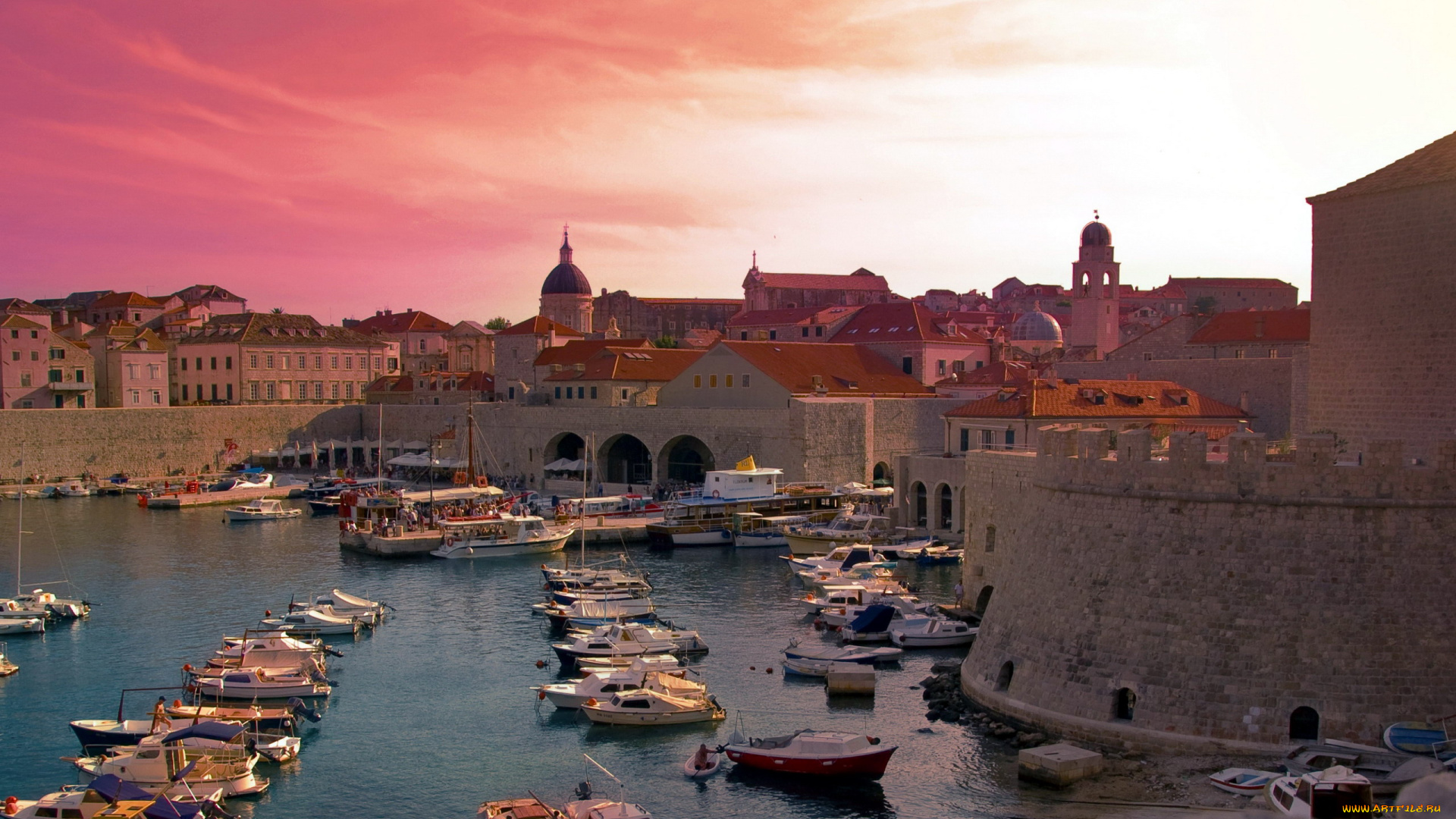 города, дубровник, , хорватия, крепость, панорама