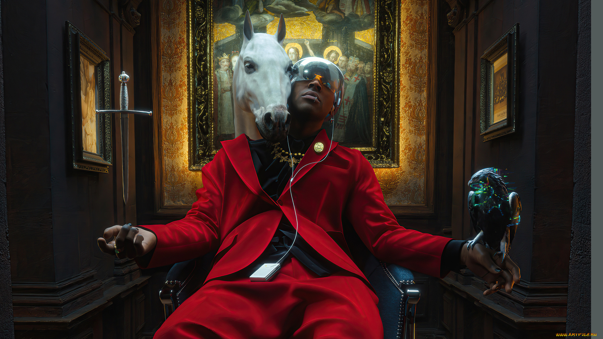 3д, графика, фантазия, , fantasy, парень, лошадь