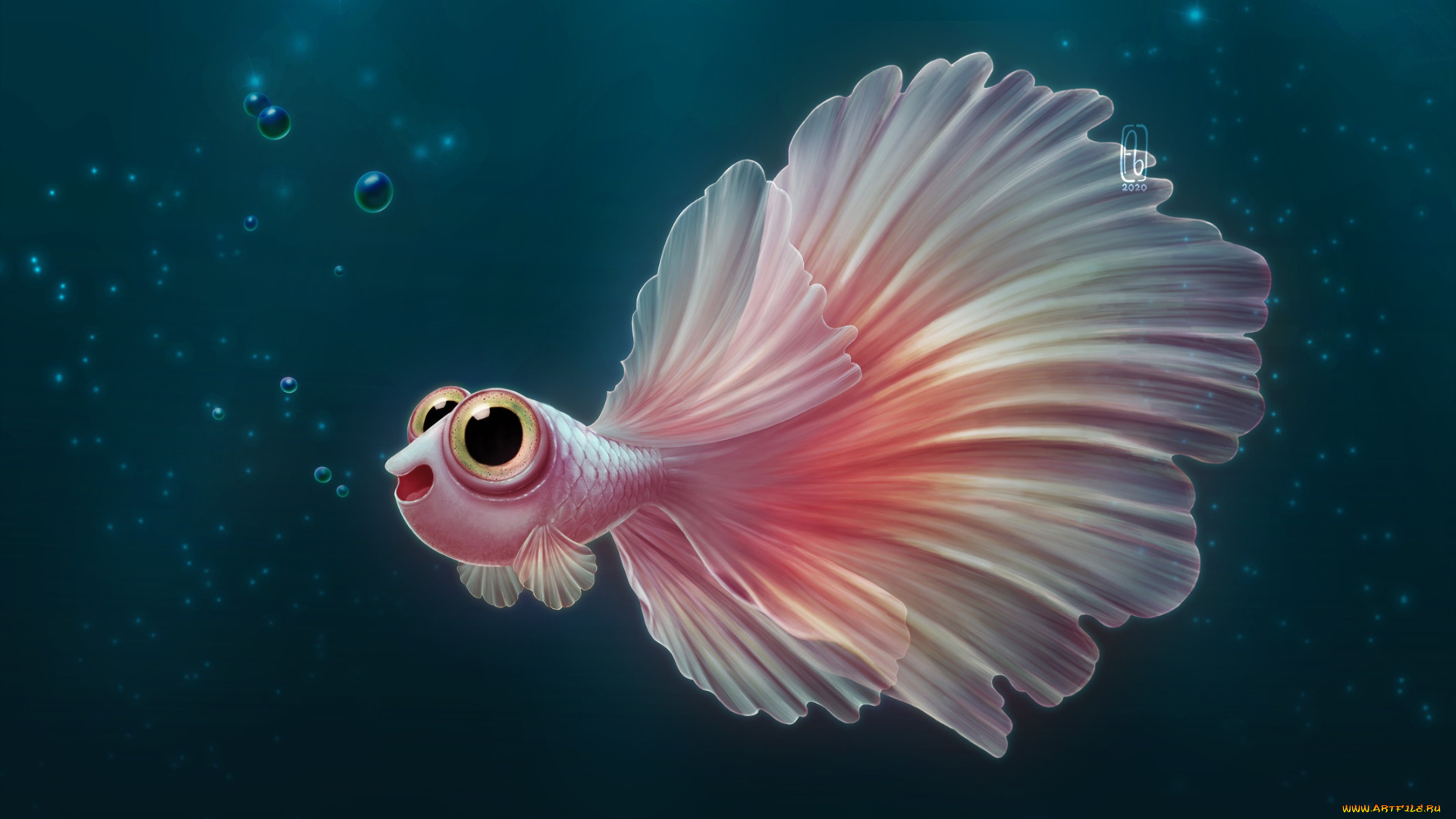 рисованное, животные, , рыбы, рыбка