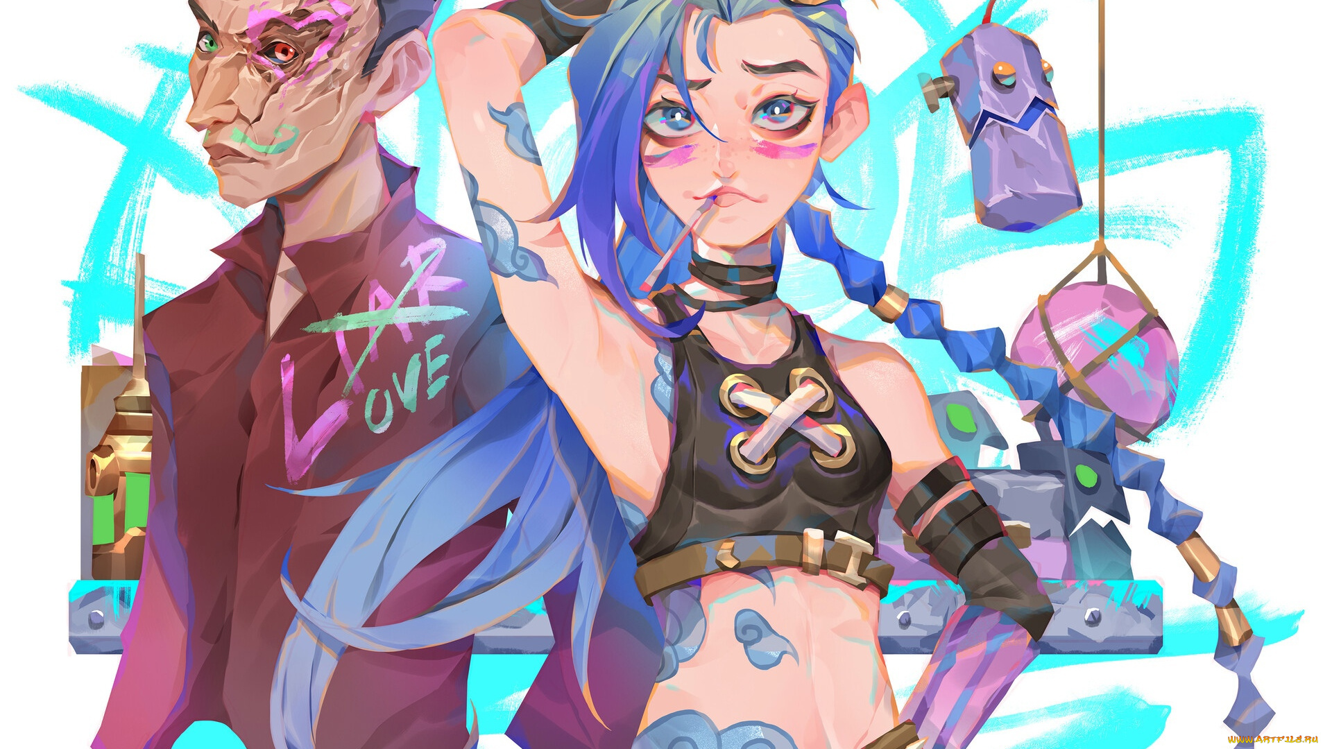 видео, игры, league, of, legends, jinx, гранаты