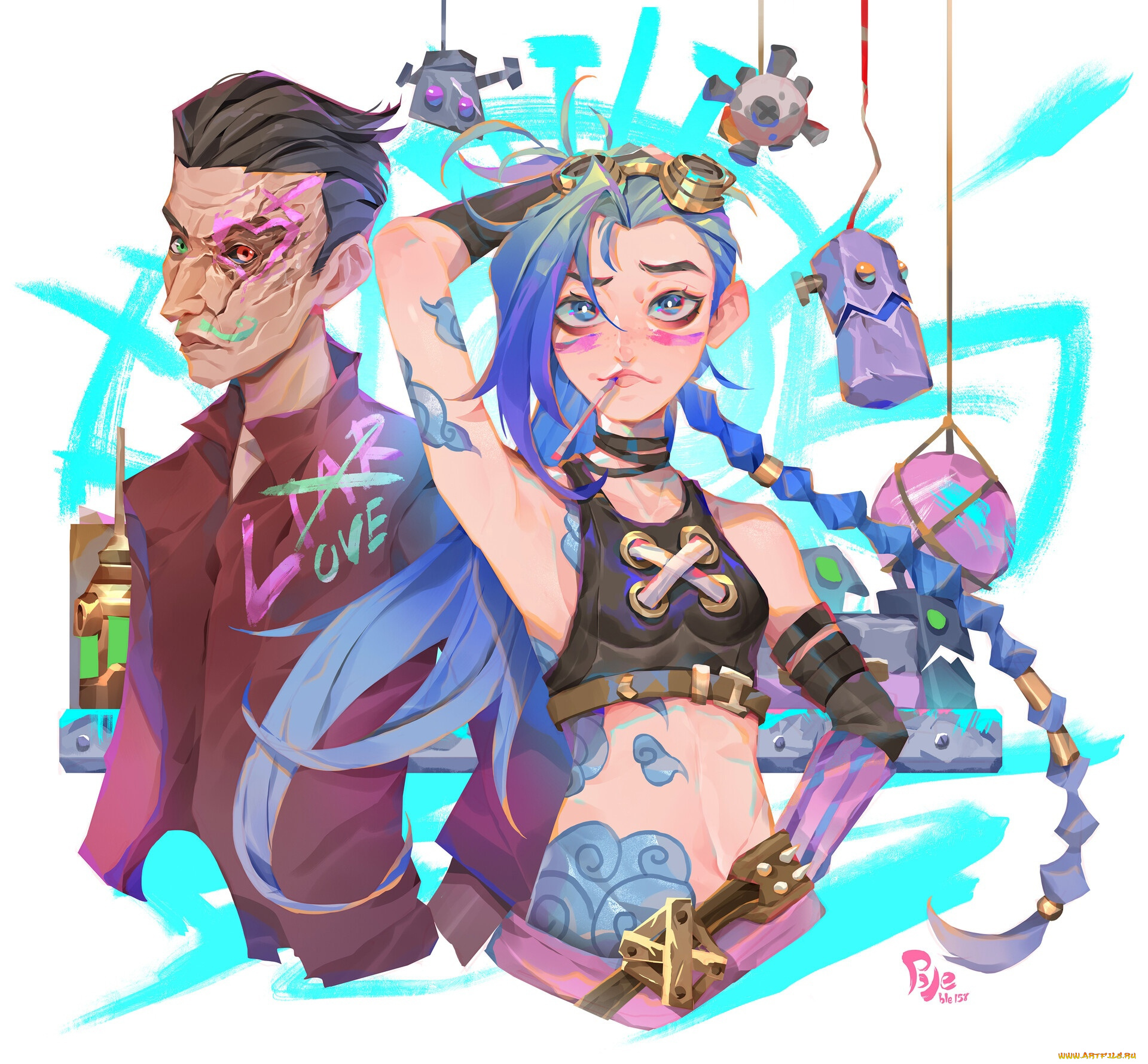 видео, игры, league, of, legends, jinx, гранаты