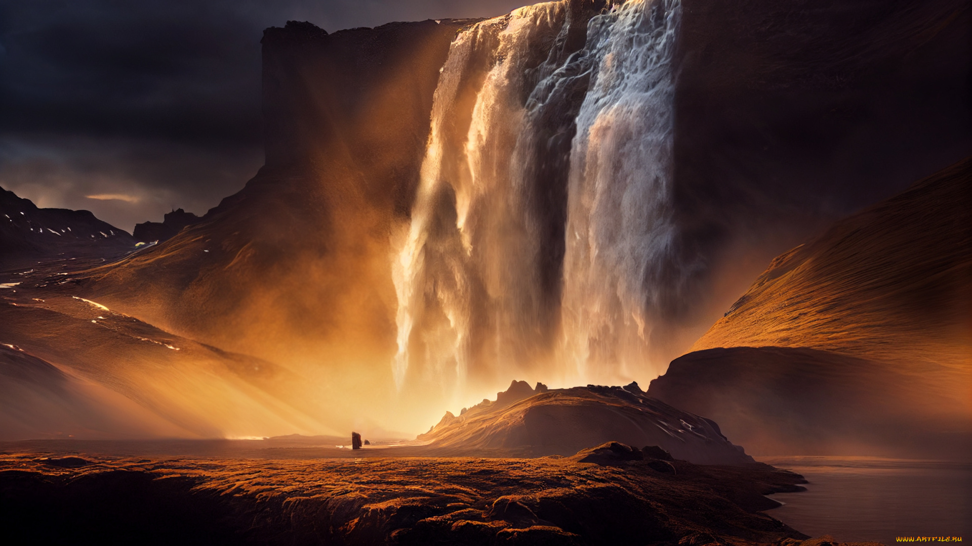 разное, компьютерный, дизайн, водопад