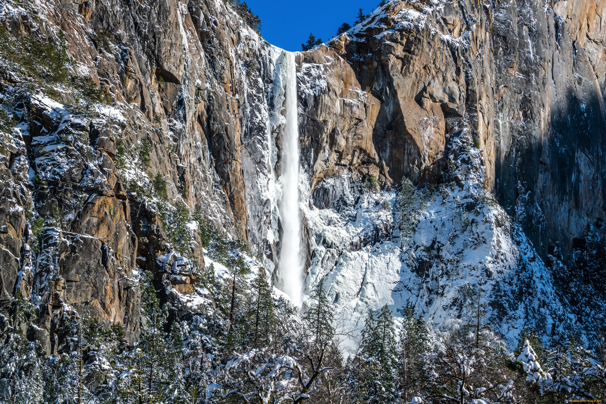 bridalveil, falls, yosemite, np, california, природа, водопады, bridalveil, falls, yosemite, np