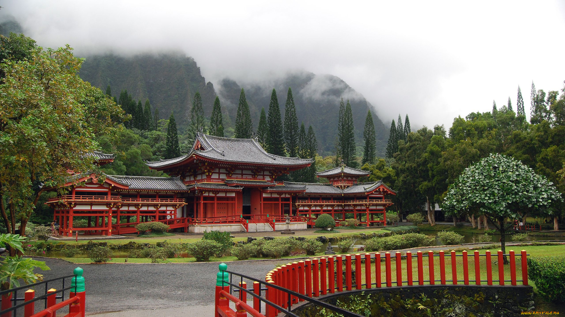 byodo, in, buddhist, temple, hawaii, города, буддистские, другие, храмы