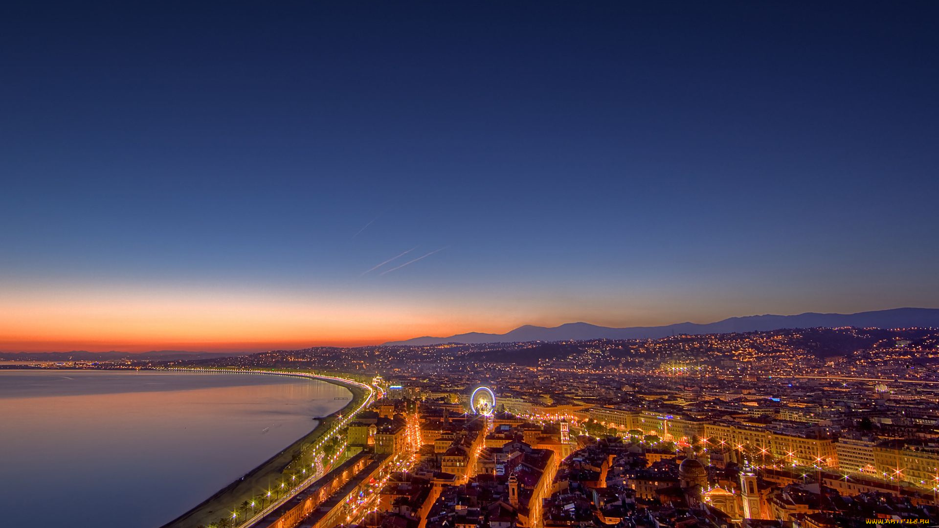 города, огни, ночного