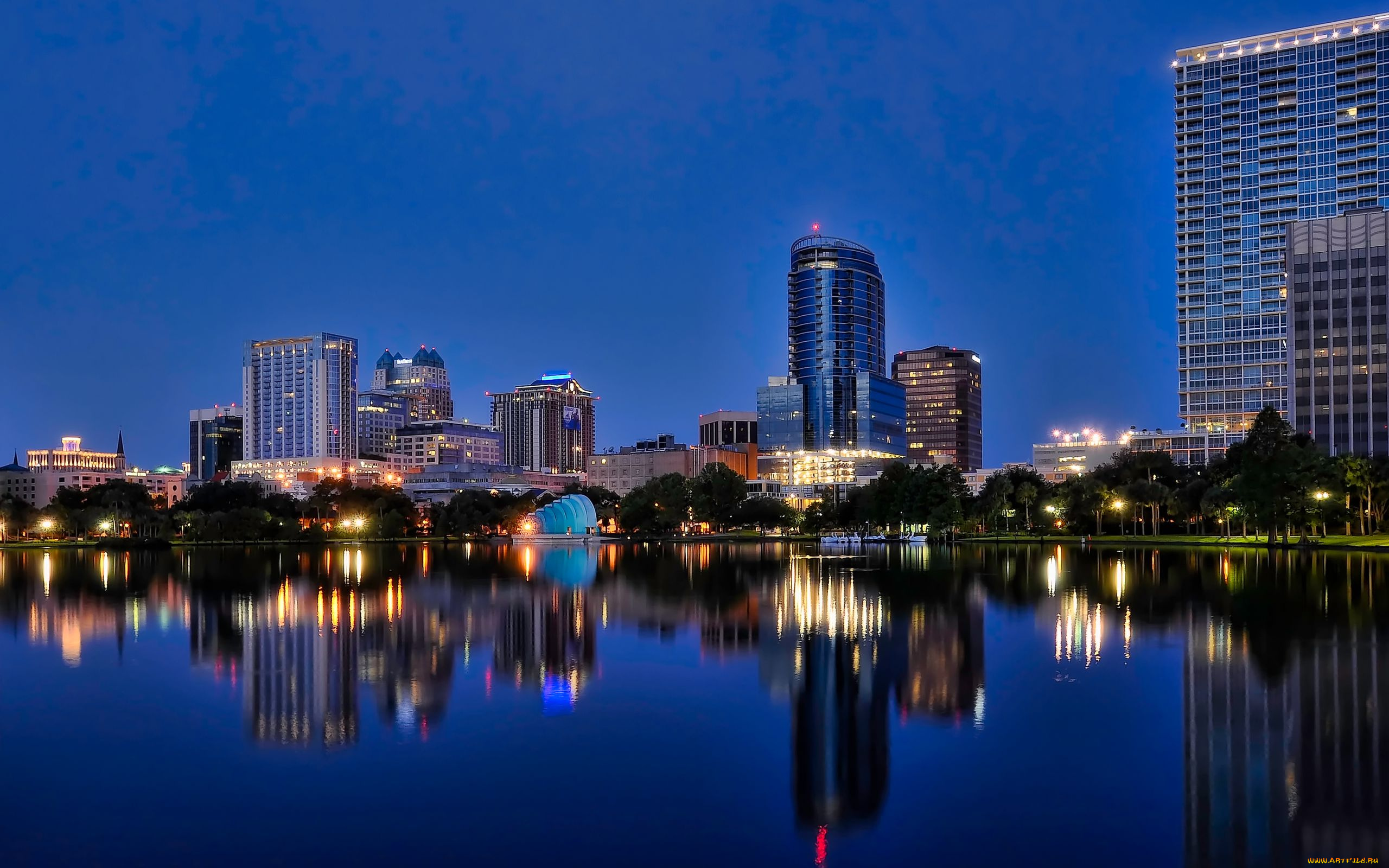 orlando, города, огни, ночного