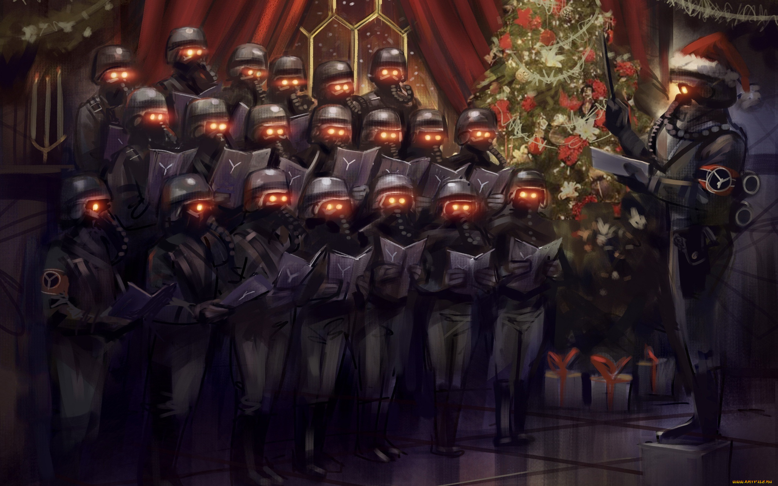 видео, игры, killzone, рождество, елка, маски