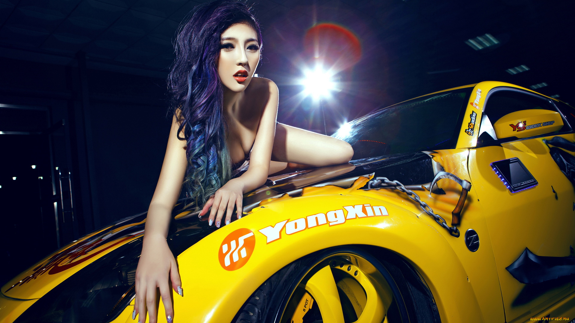 автомобили, авто, девушками, nissan, 350z, азиатка, девушка