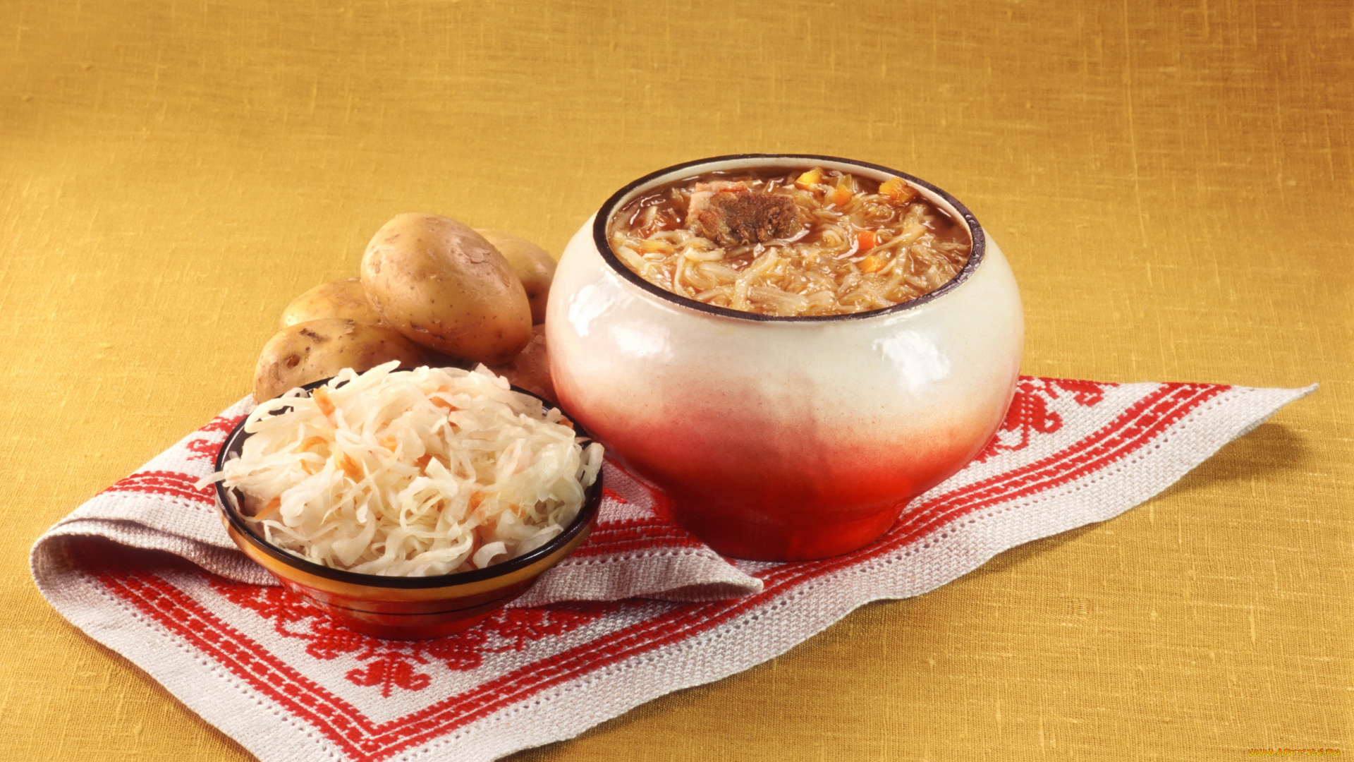 русская, кухня, еда, вторые, блюда, капуста, картофель, суп