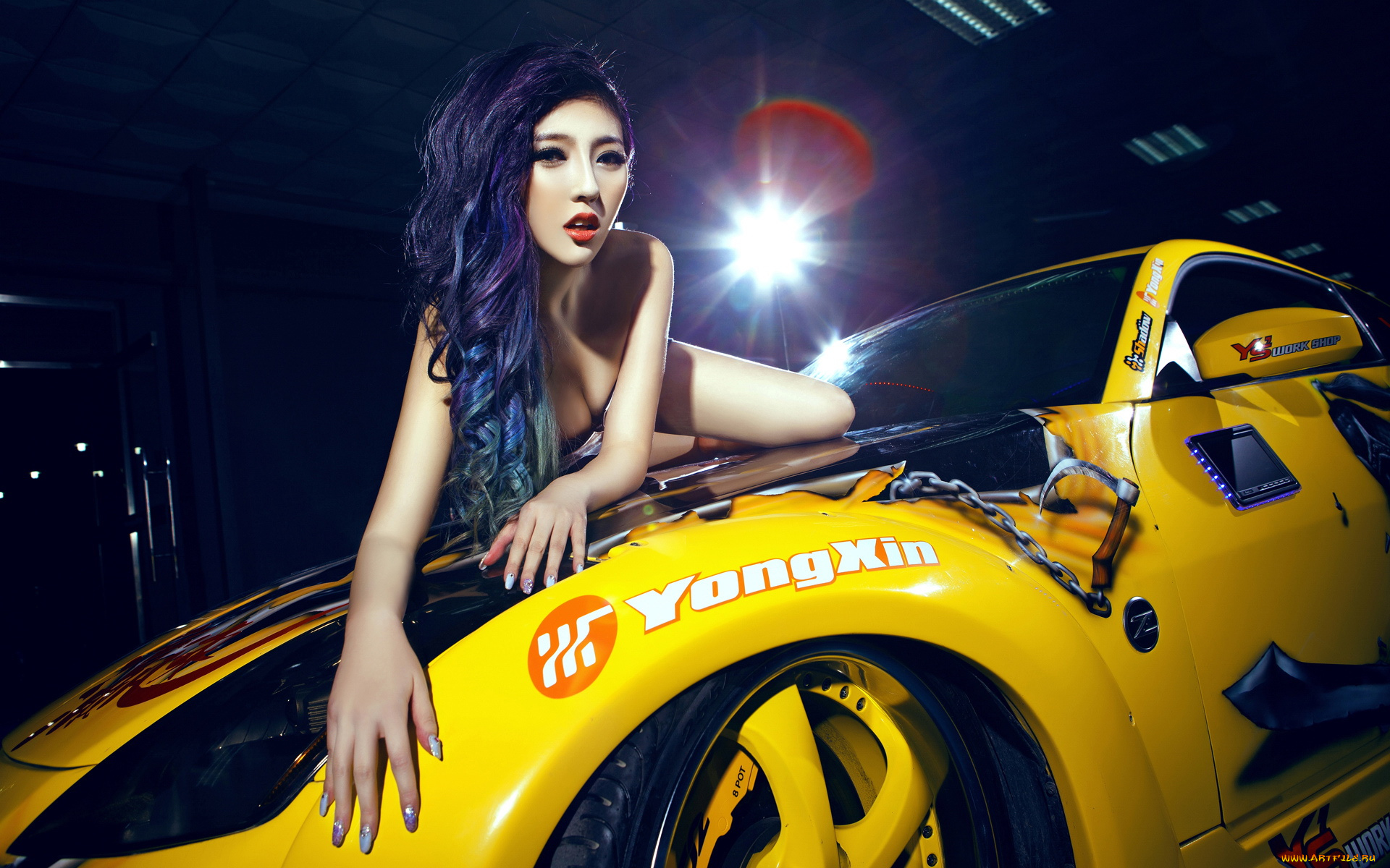 автомобили, авто, девушками, nissan, 350z, азиатка, девушка