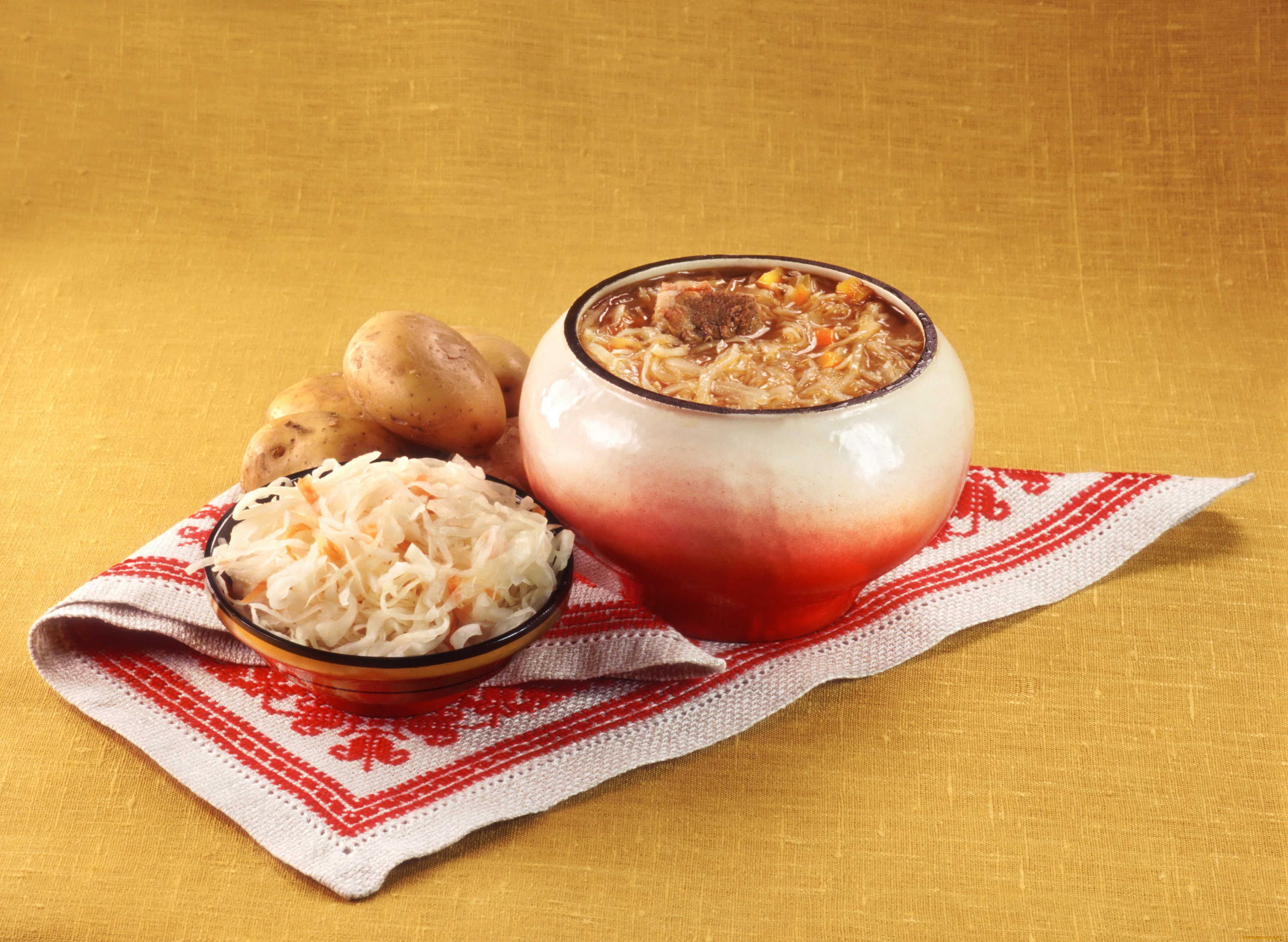 русская, кухня, еда, вторые, блюда, капуста, картофель, суп