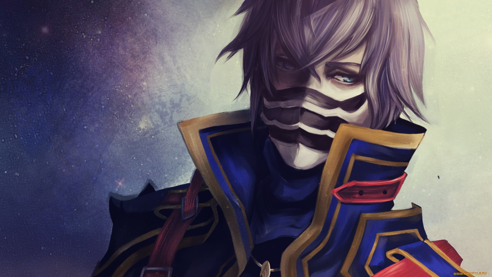 аниме, final, fantasy, маска, art, отчаянье, взгляд, kurasame, парень, final, fantasy, robas, arel