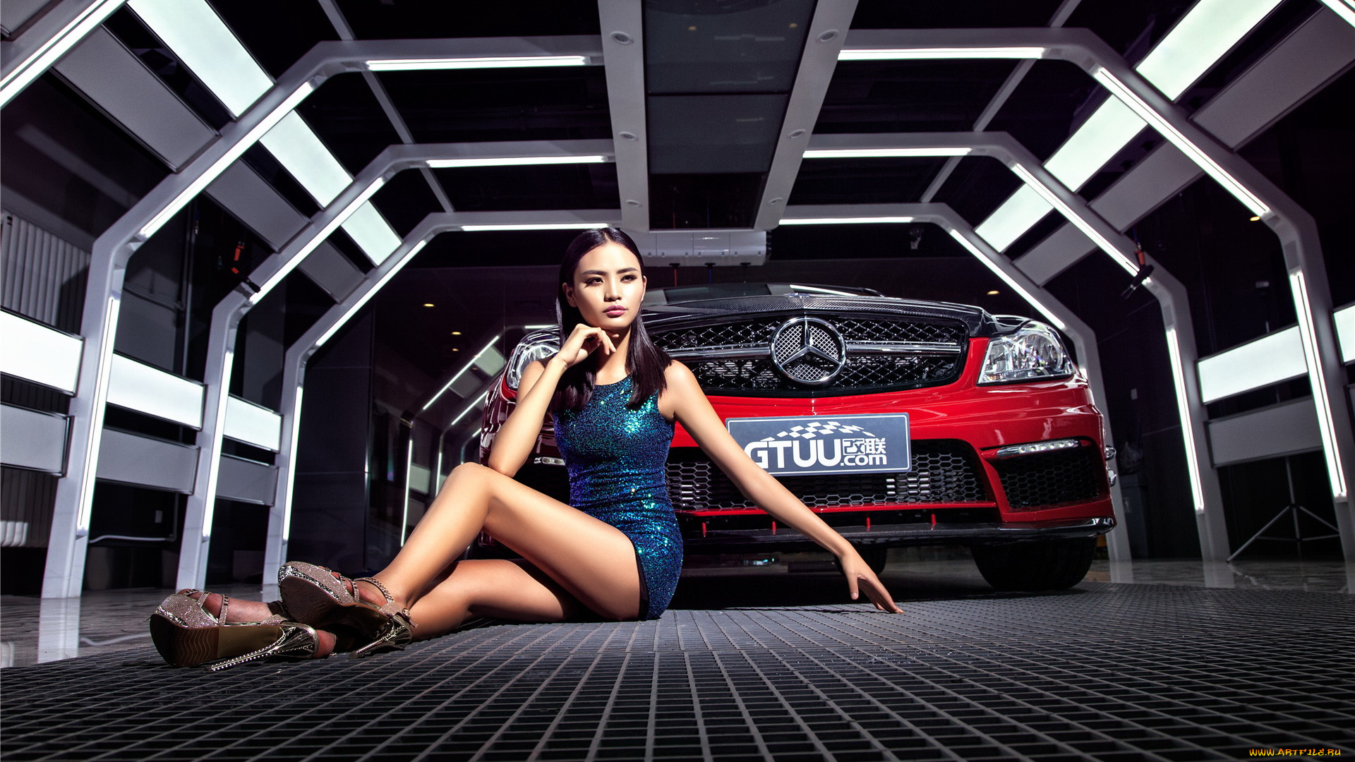 автомобили, авто, с, девушками, азиатка, автомобиль, девушка