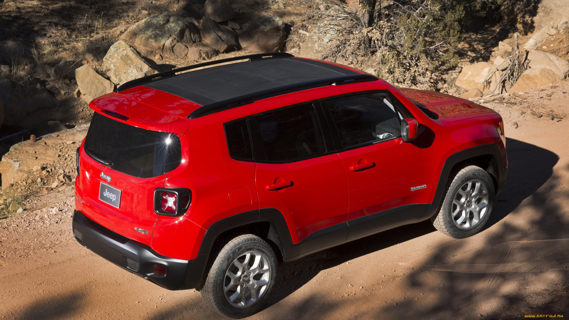 автомобили, jeep, красный, 2014, renegade, latitude