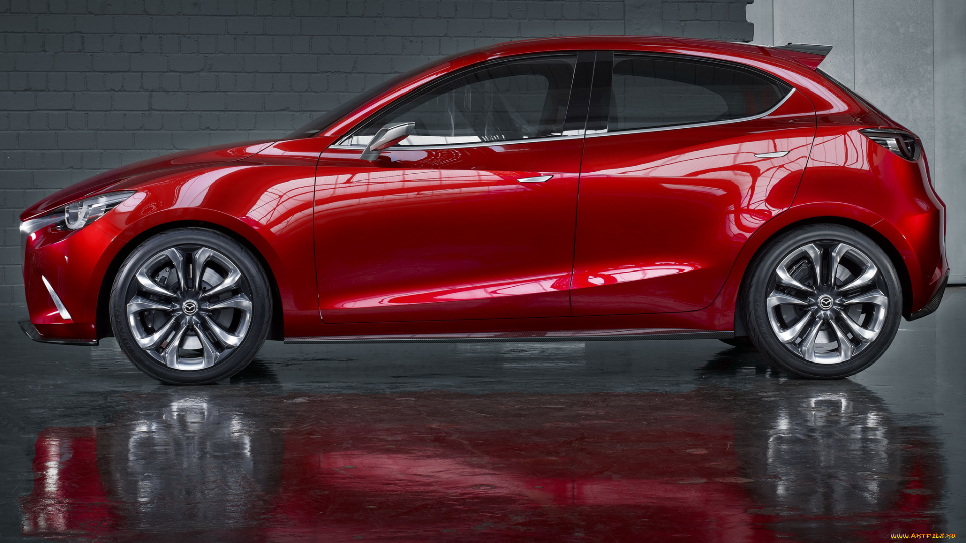 автомобили, mazda, hazumi, concept, 2014, красный