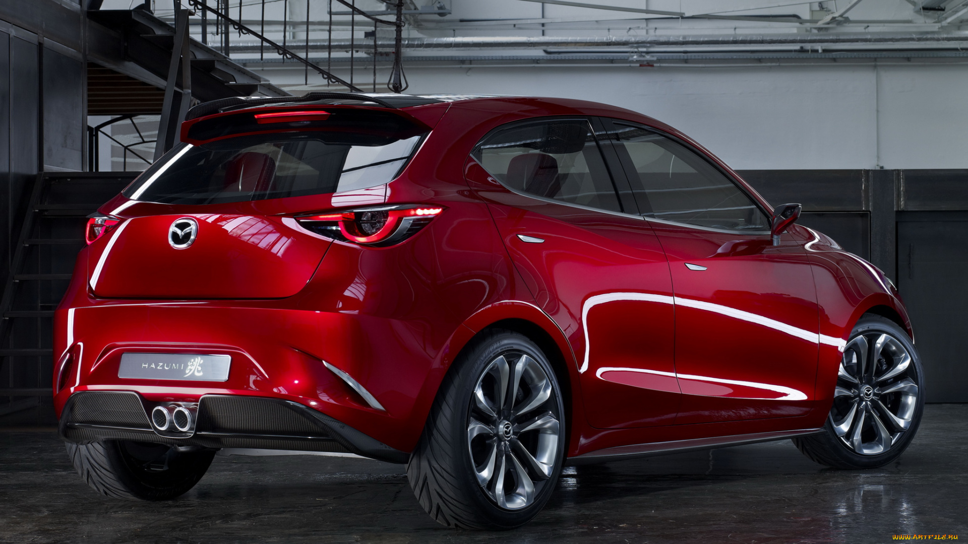 автомобили, mazda, hazumi, concept, 2014, красный