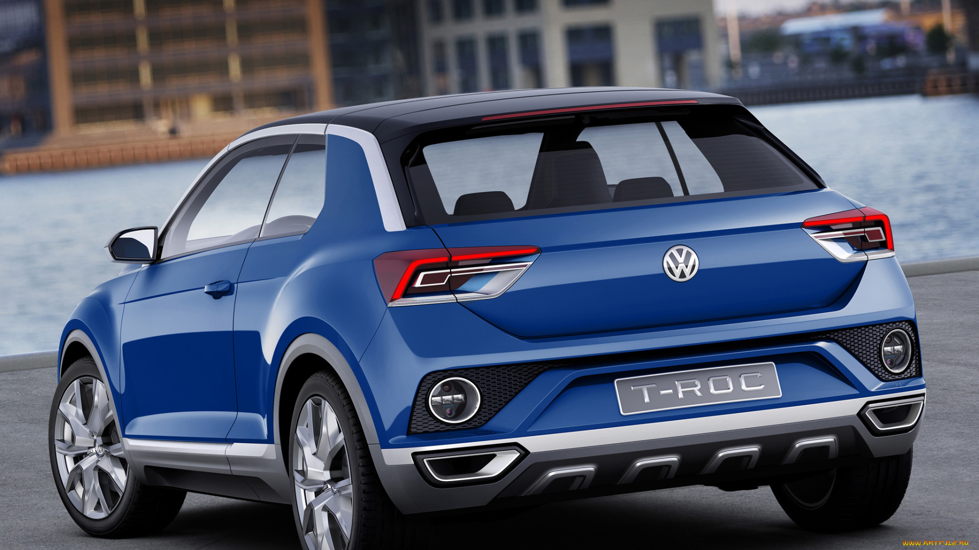 автомобили, volkswagen, t-roc, concept, 2014, синий