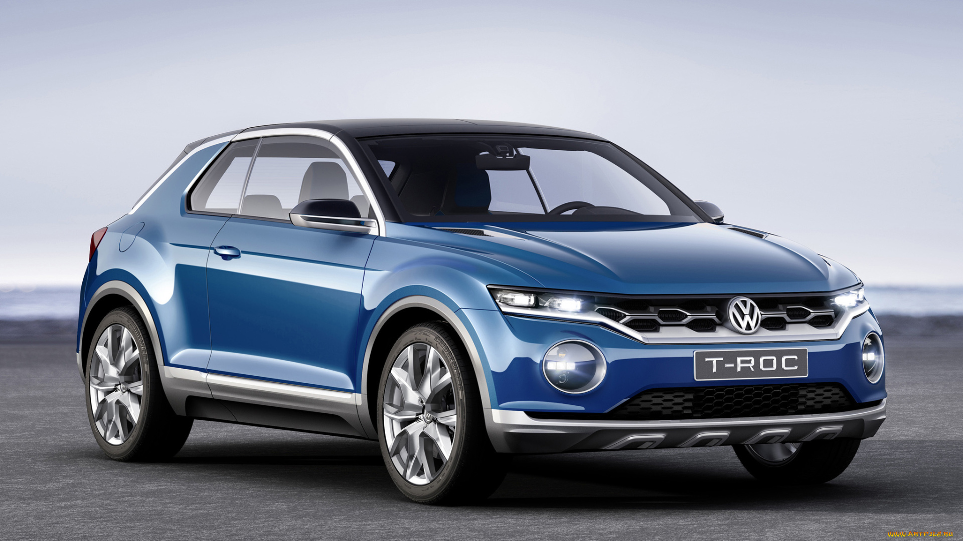 автомобили, volkswagen, t-roc, concept, 2014, синий