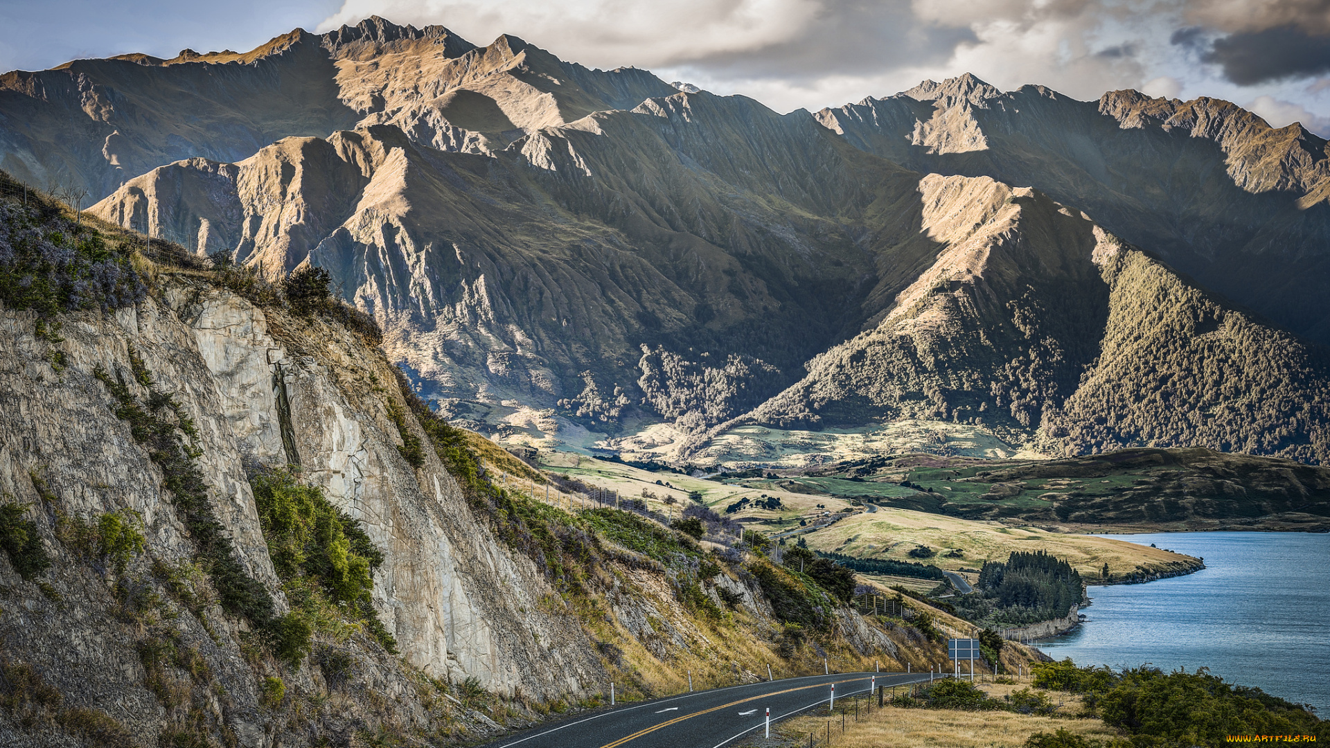 природа, дороги, горы, море, шоссе