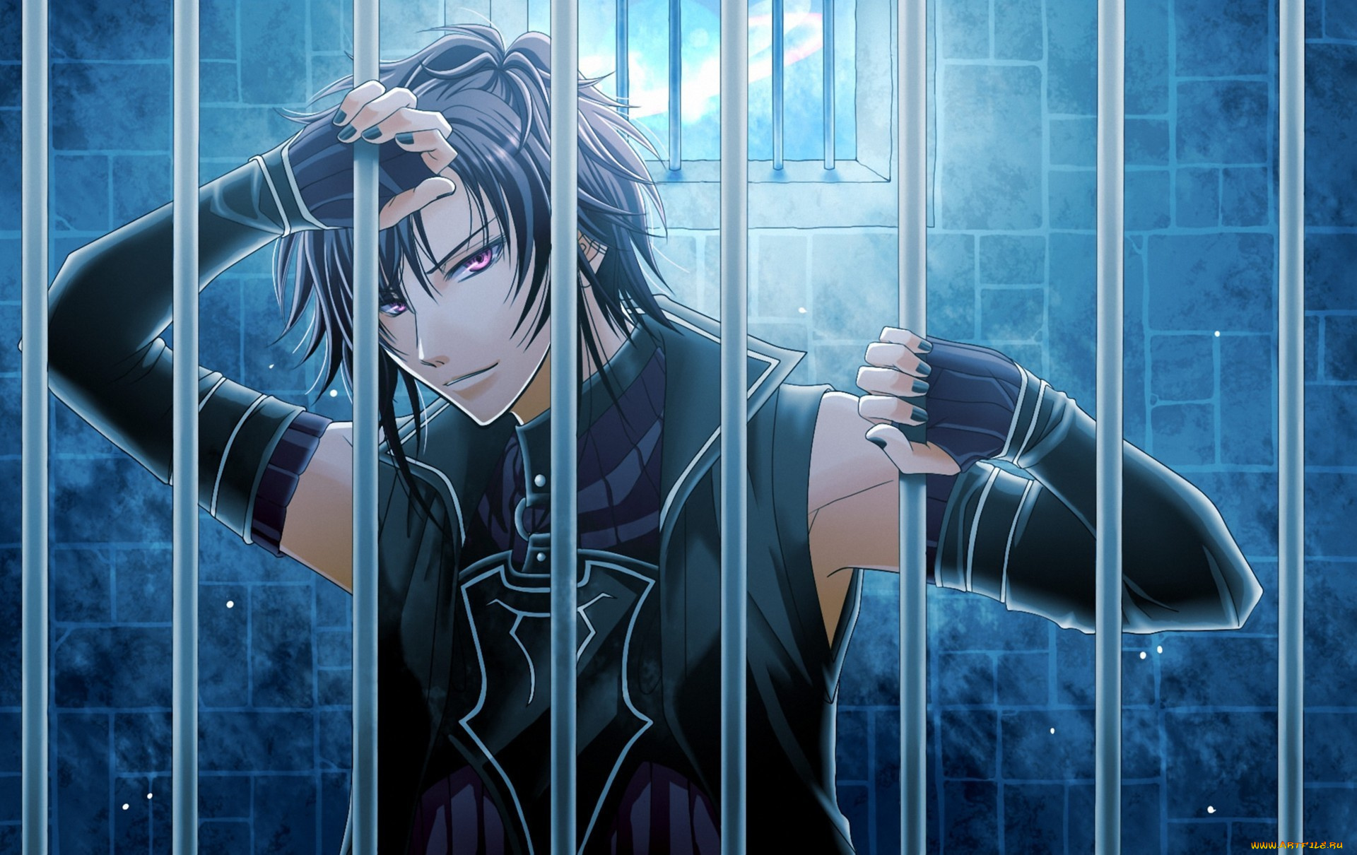 аниме, wand, of, fortune, узник, ночь, alvaro, wand, of, fortune, tagami, sen, арт, тюрьма, камера, решетка, парень