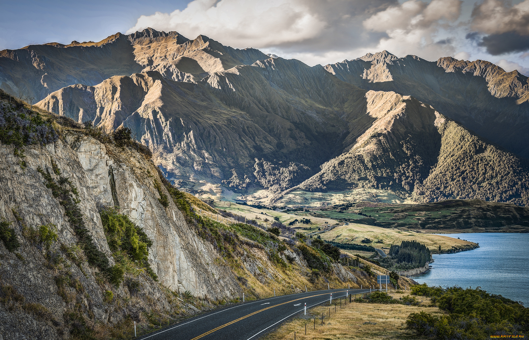 природа, дороги, горы, море, шоссе