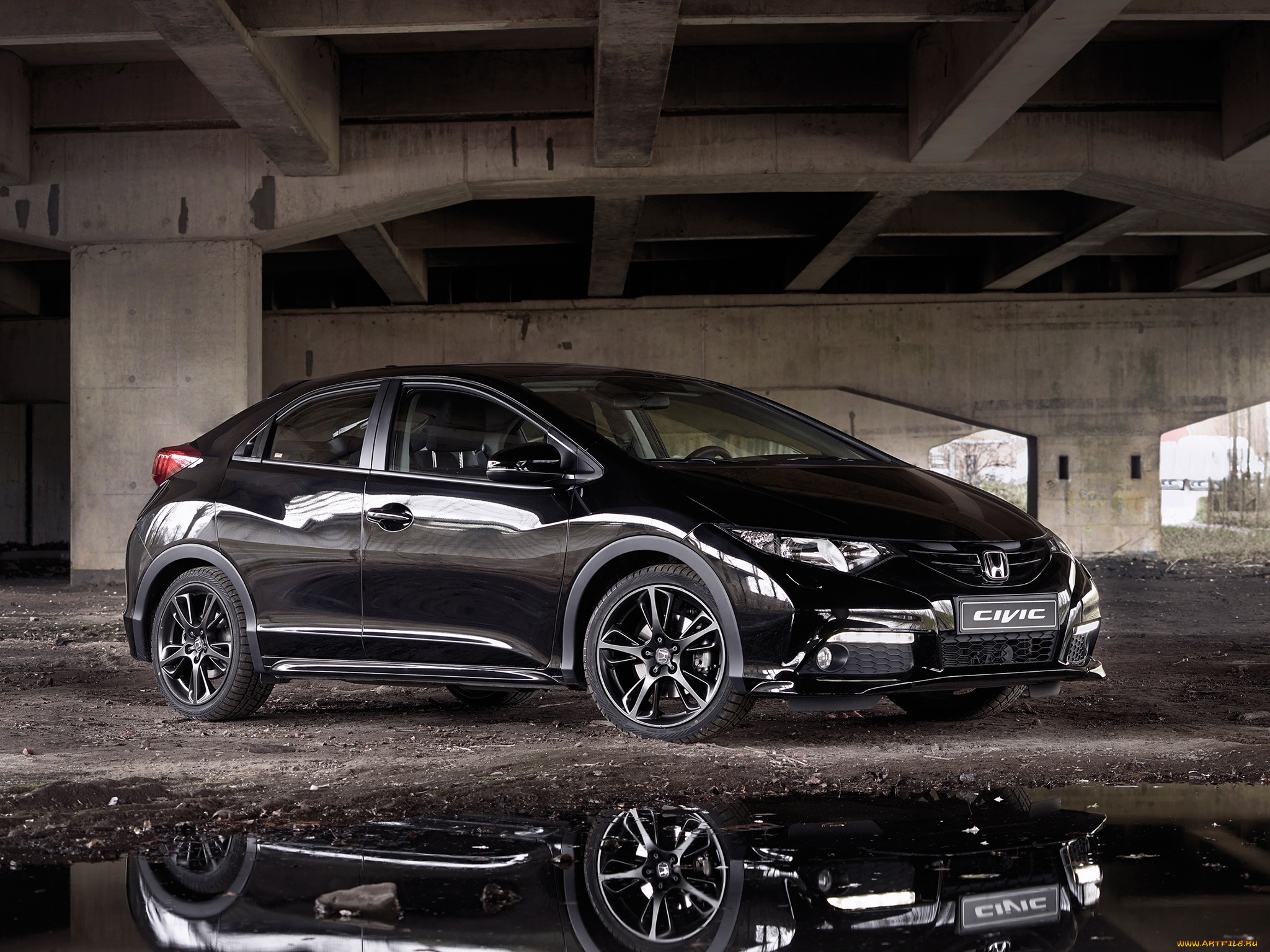 автомобили, honda, civic, темный, 2014г, black, edition
