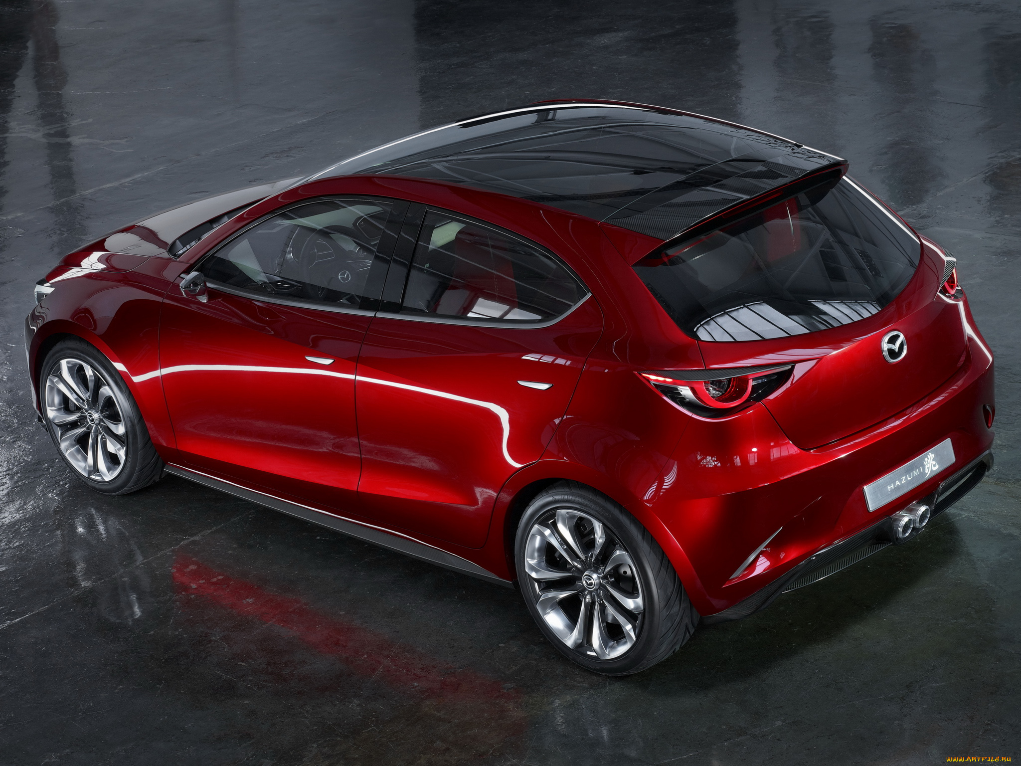 автомобили, mazda, hazumi, concept, 2014, красный