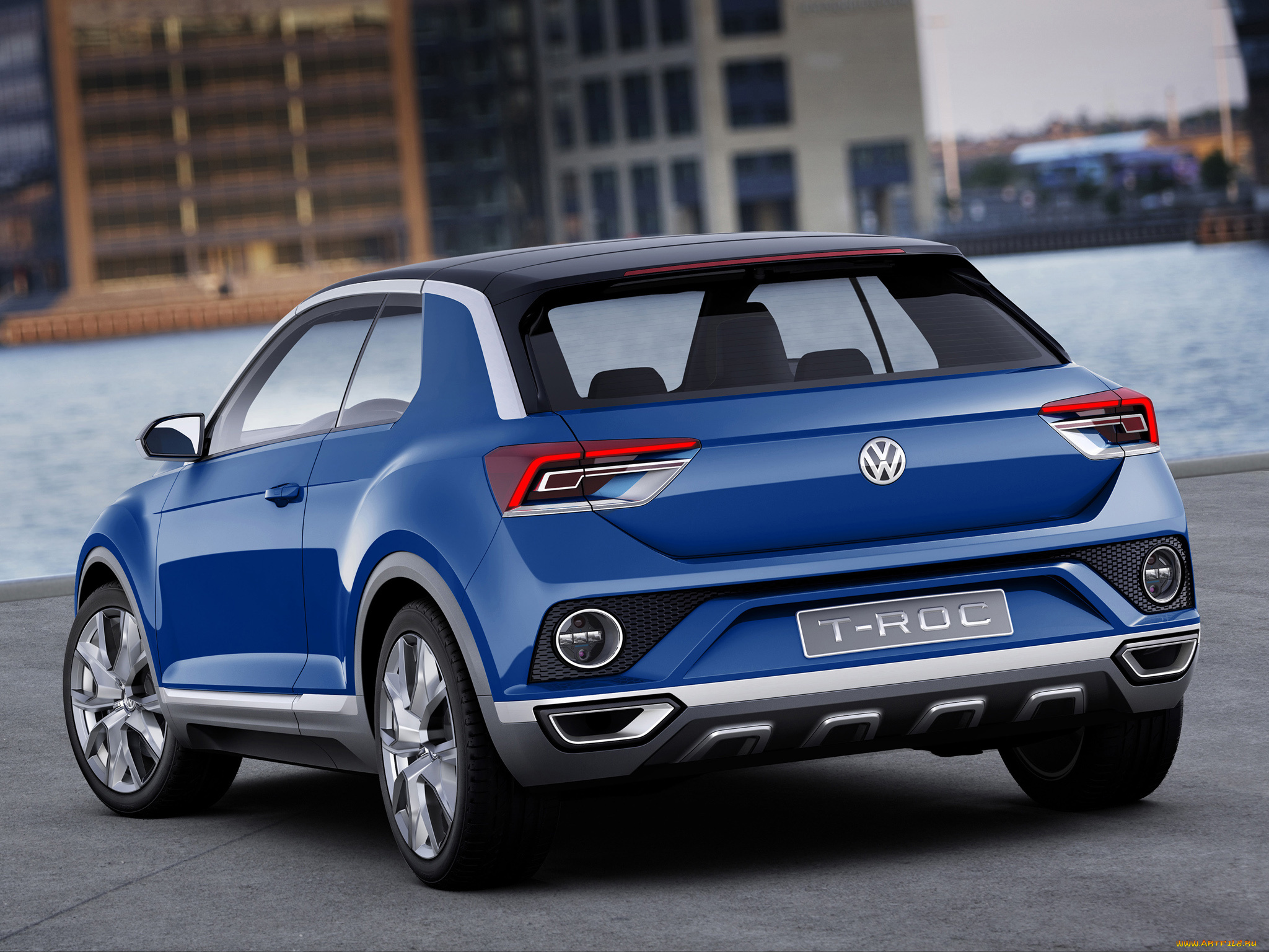автомобили, volkswagen, t-roc, concept, 2014, синий