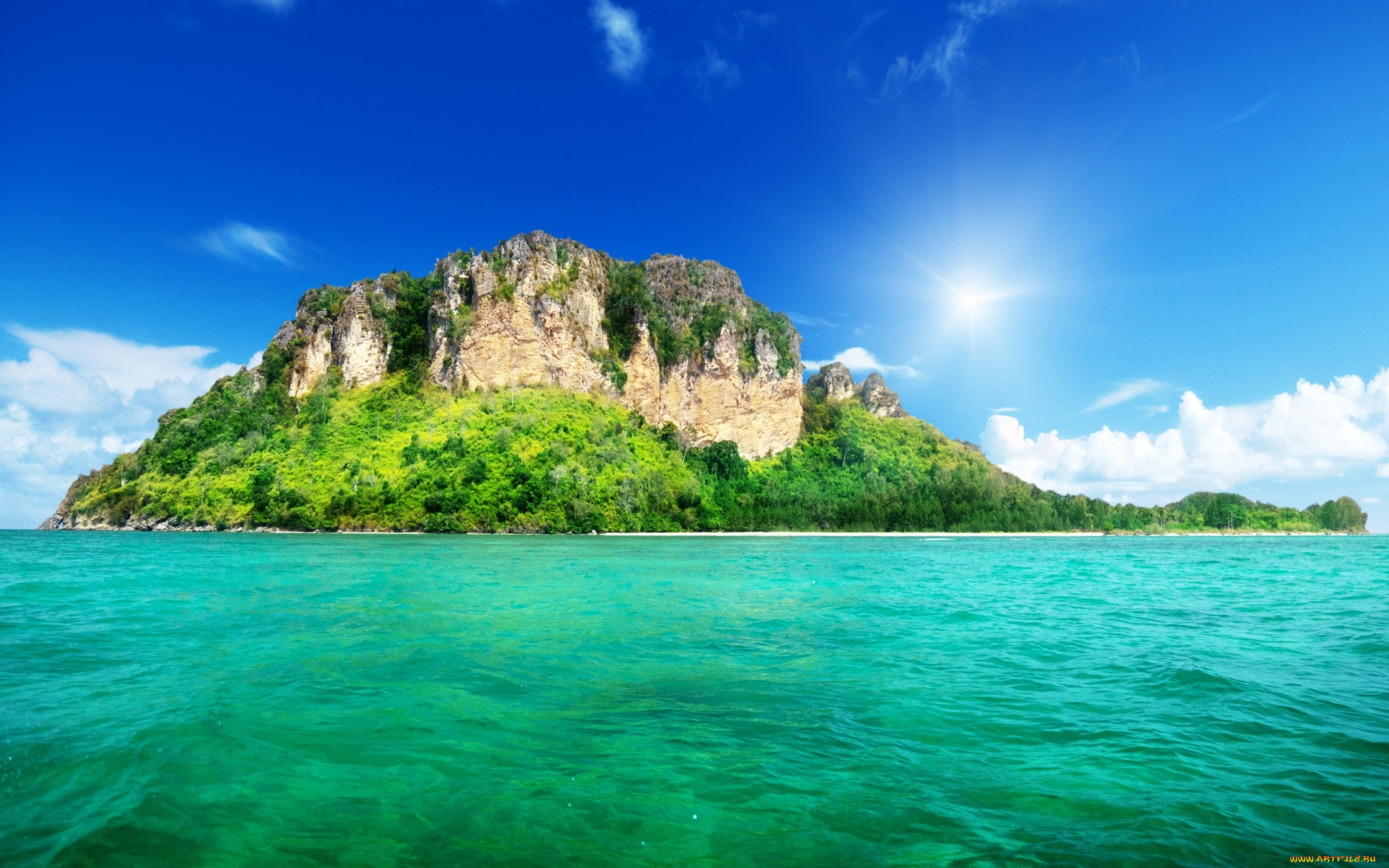 природа, тропики, небо, лето, пейзаж, озеро, лес