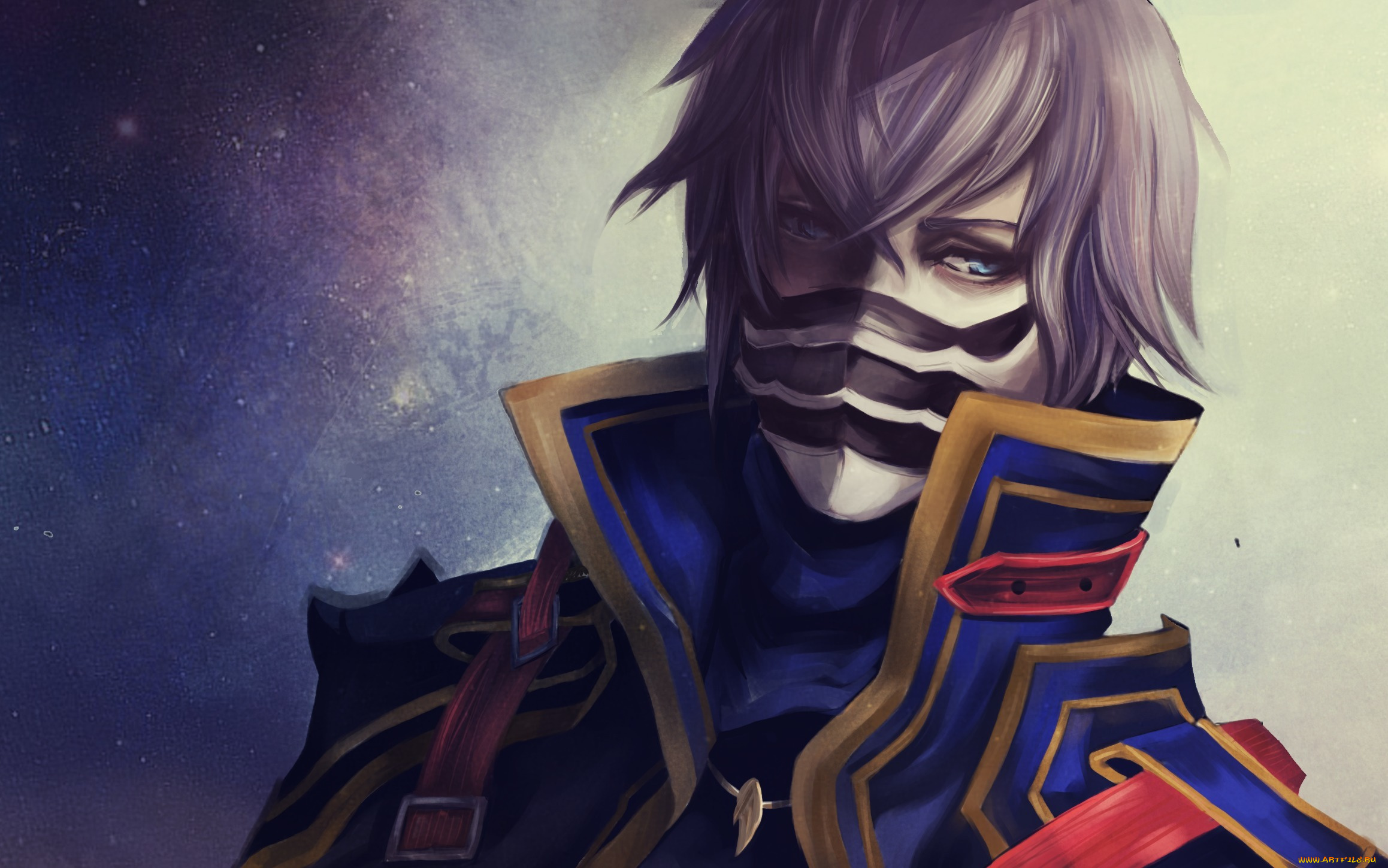 аниме, final, fantasy, маска, art, отчаянье, взгляд, kurasame, парень, final, fantasy, robas, arel