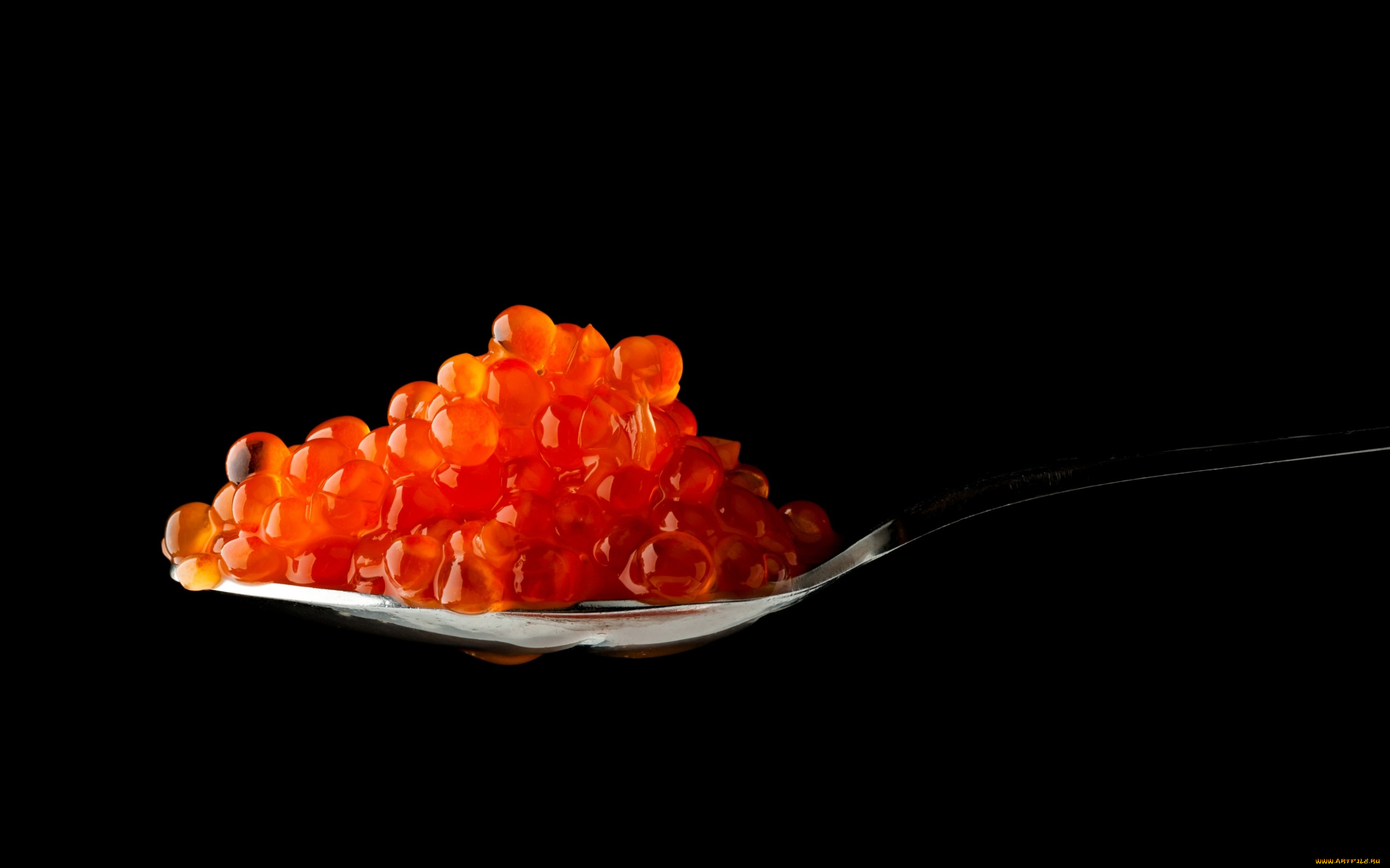 еда, икра, ложка, красная, чёрный, фон