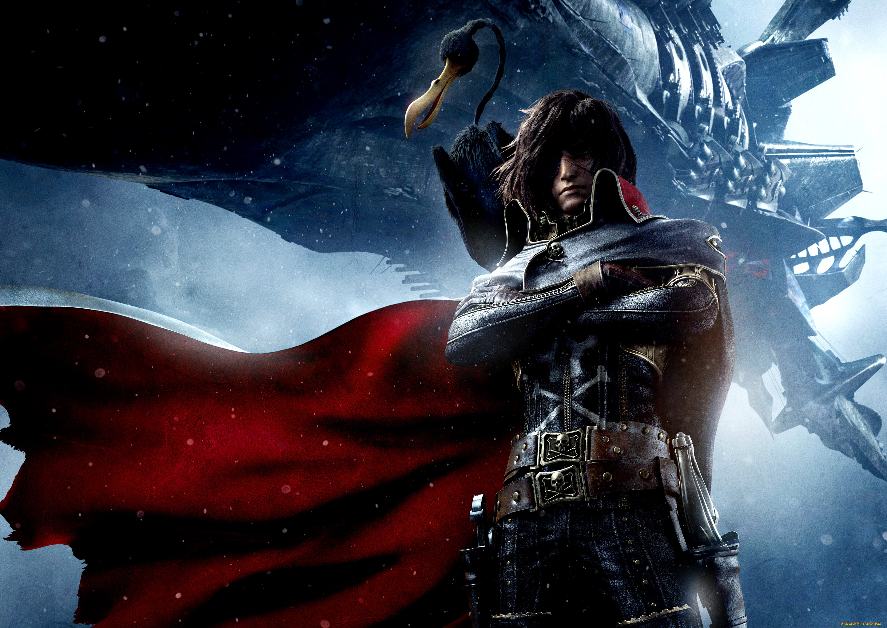 space, pirate, captain, harlock, мультфильмы, космический, пират, харлок