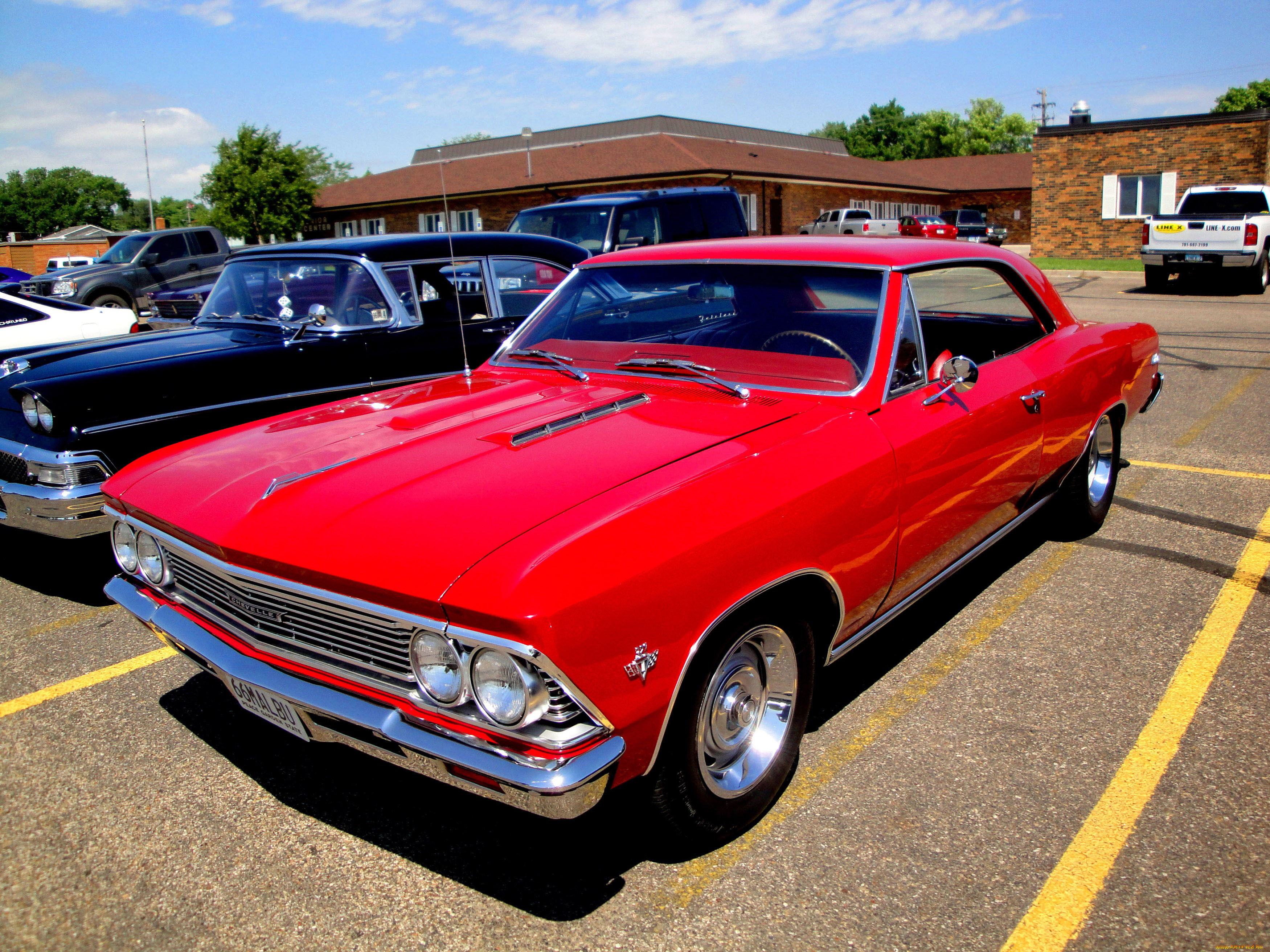 chevrolet, chevelle, malibu, 1966, автомобили, выставки, и, уличные, фото, chevrolet, chevelle, malibu, 1966, red, front, 2dr, красный, парковка