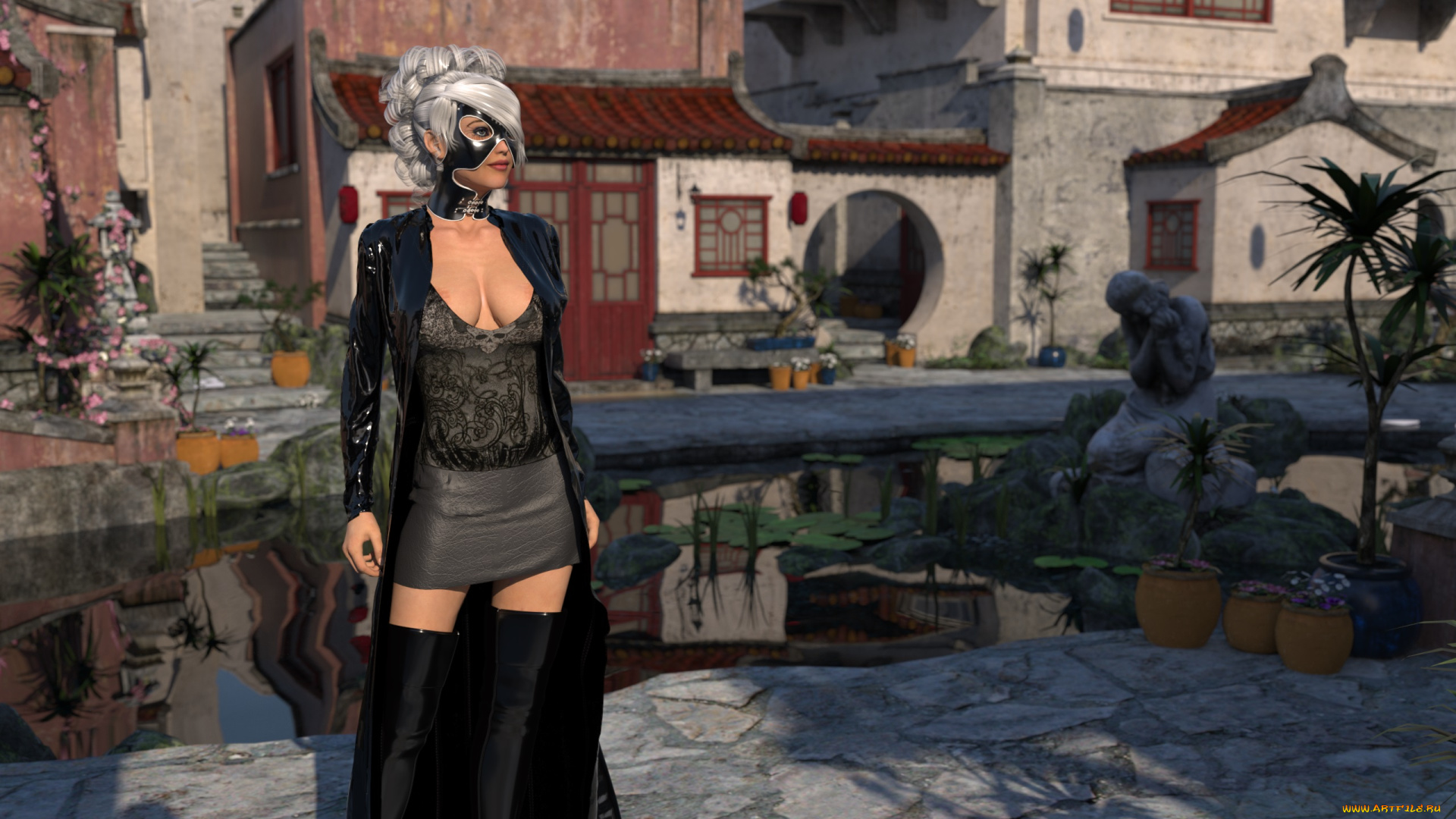 3д, графика, люди, , people, маска, фон, взгляд, девушка